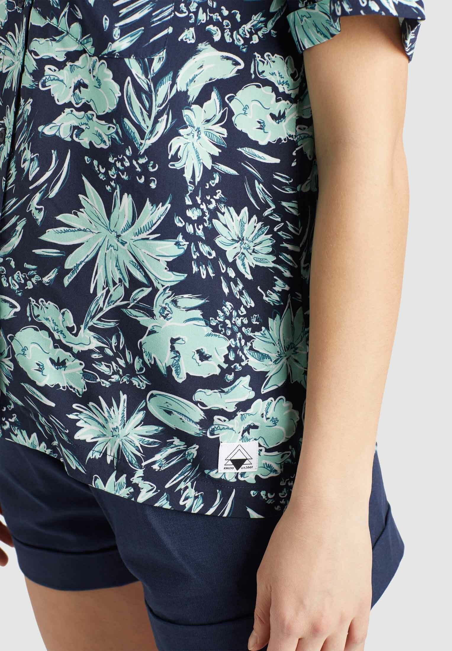 khujo Kurzarmbluse »khujo Bluse ALMERIA«, aus bedruckter Viskose im Loose Fit
