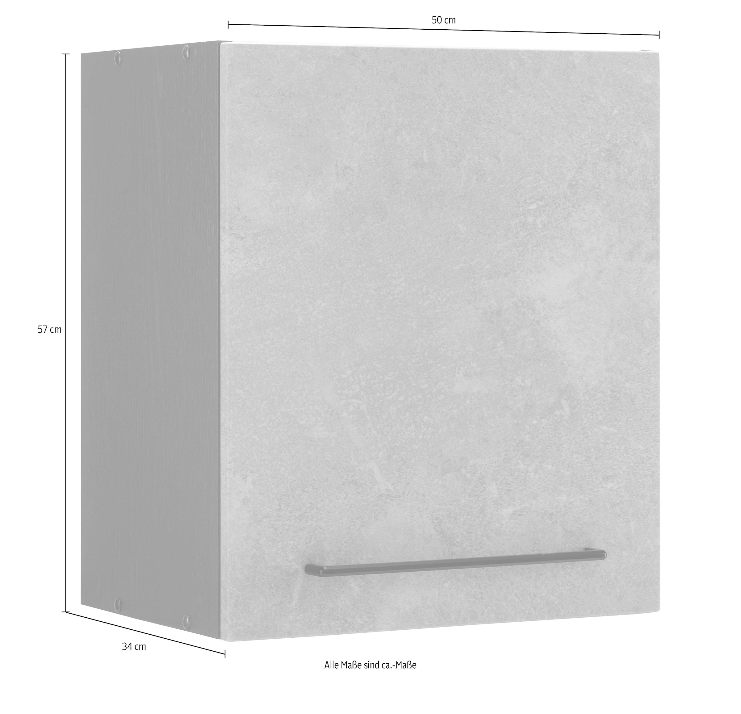 HELD MÖBEL Hängeschrank Tür, 1 MDF 57 50 »Tulsa«, Metallgriff, bestellen cm breit, | BAUR schwarzer hoch, Front cm