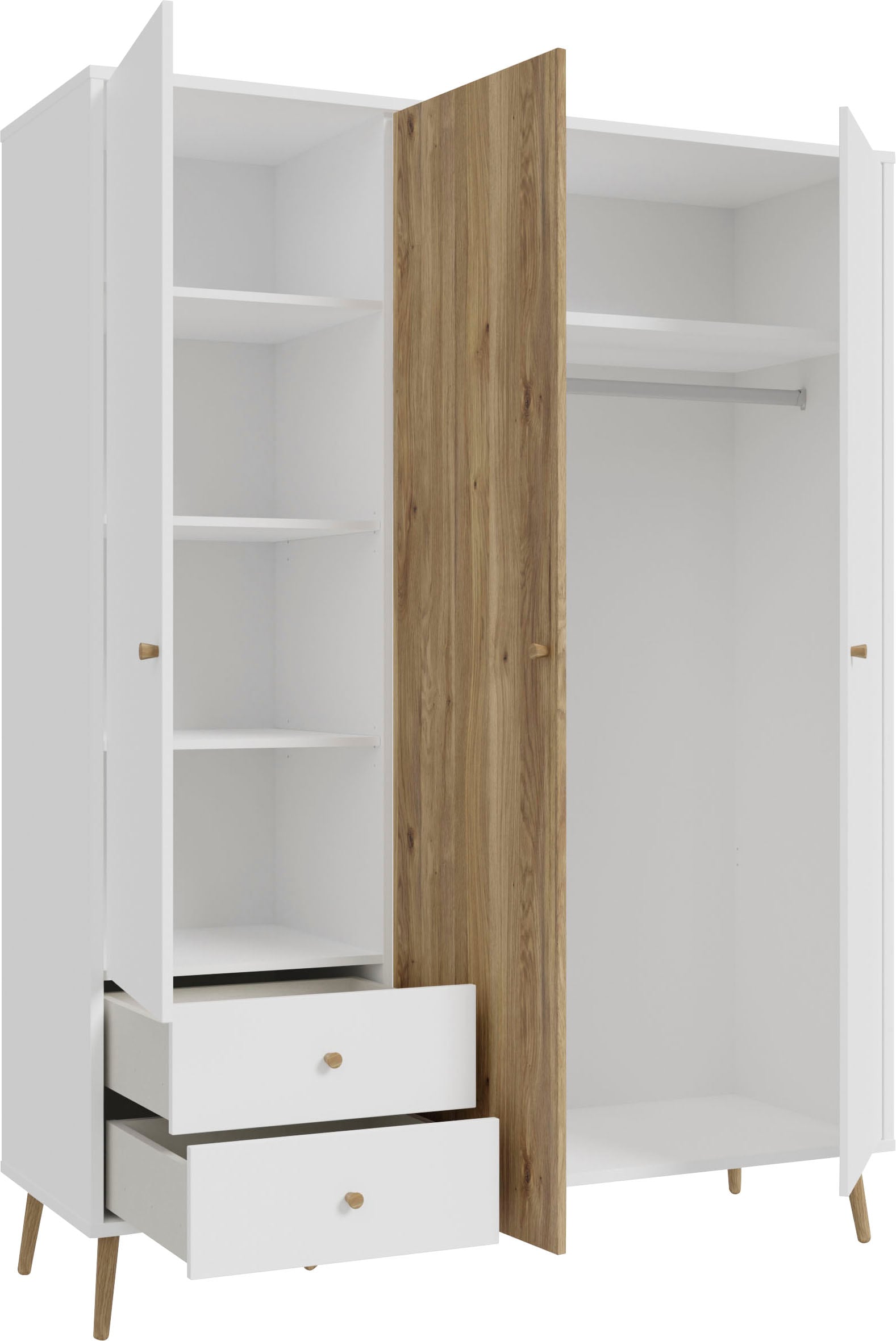 FORTE Drehtürenschrank »Harllson EasyKlix by Forte«, Montage von Korpus und Türen ohne Werkzeug oder Schrauben