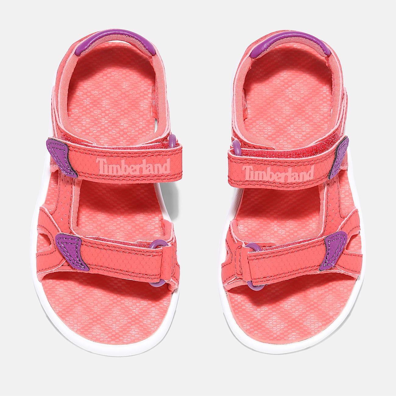 Timberland pour fille. TB0A2D3C8011 Sandales à talon en cuir rose Perkins Row (23), Plat, Velcro, Casuel, mode enfantine 3