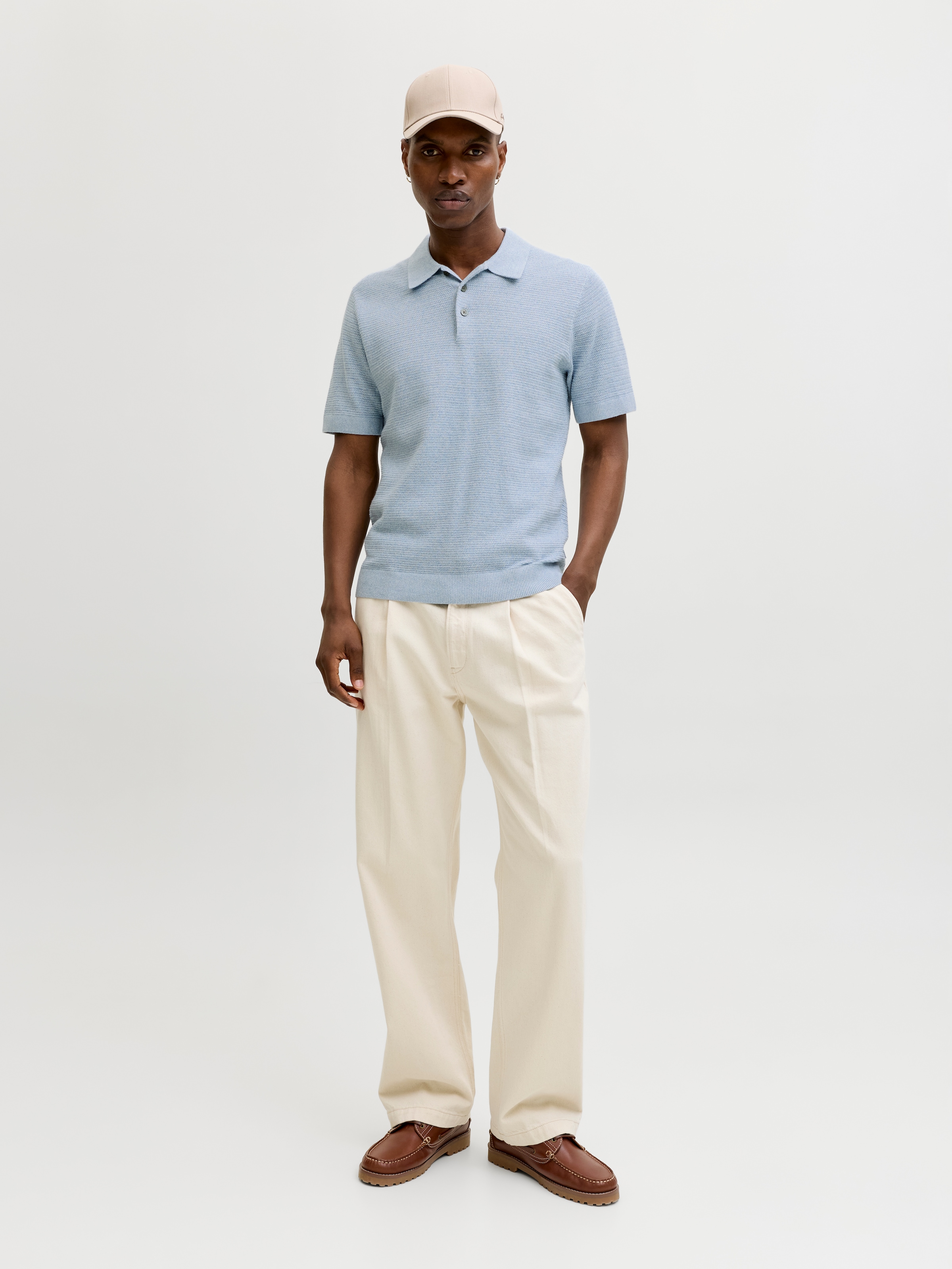 Jack & Jones Polokragenpullover »JPRBLURILEY KNIT POLO SS SN« Baumwolle, regular fit