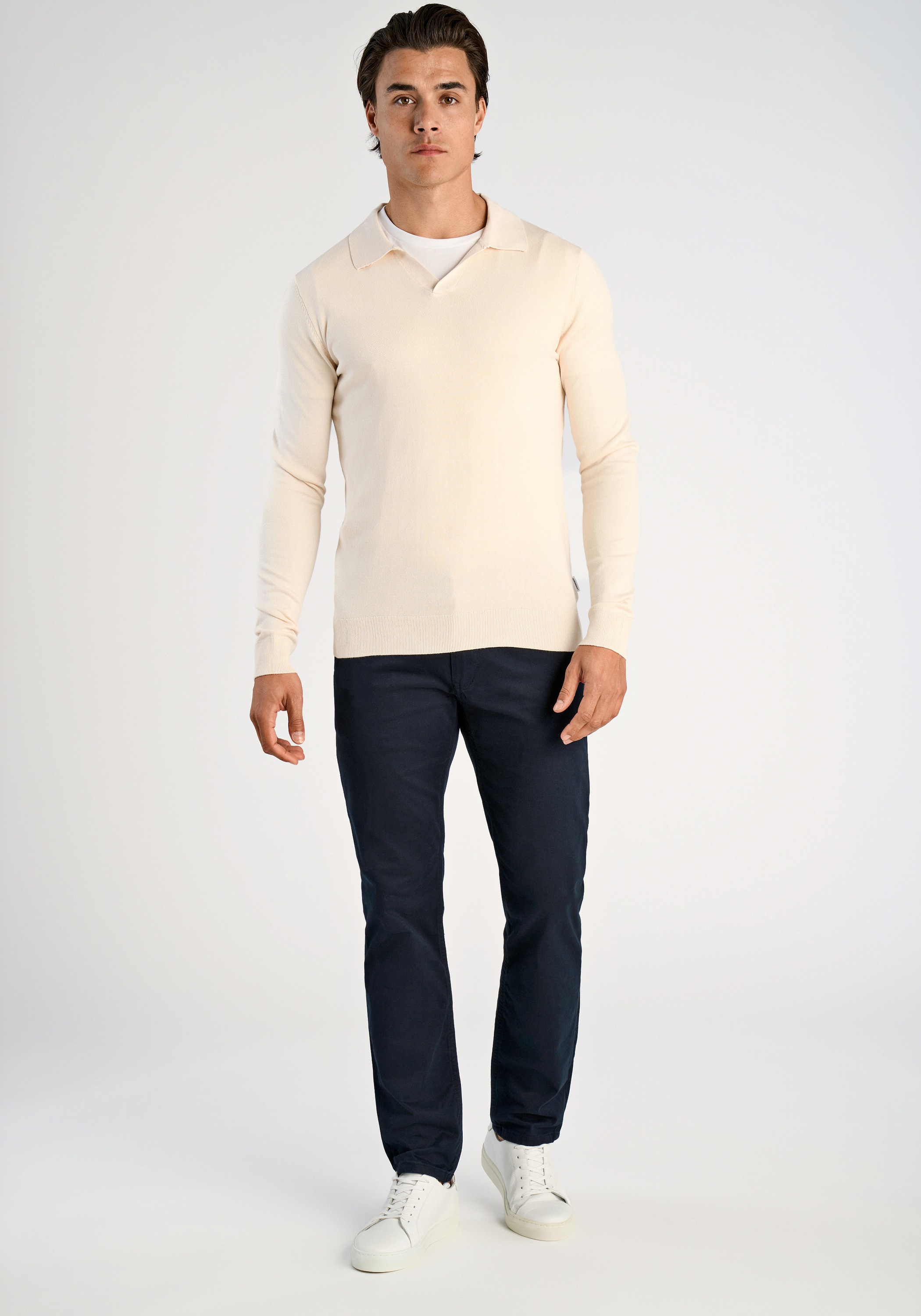 Lindbergh Slim Fit Knit Sweater Off White L 3