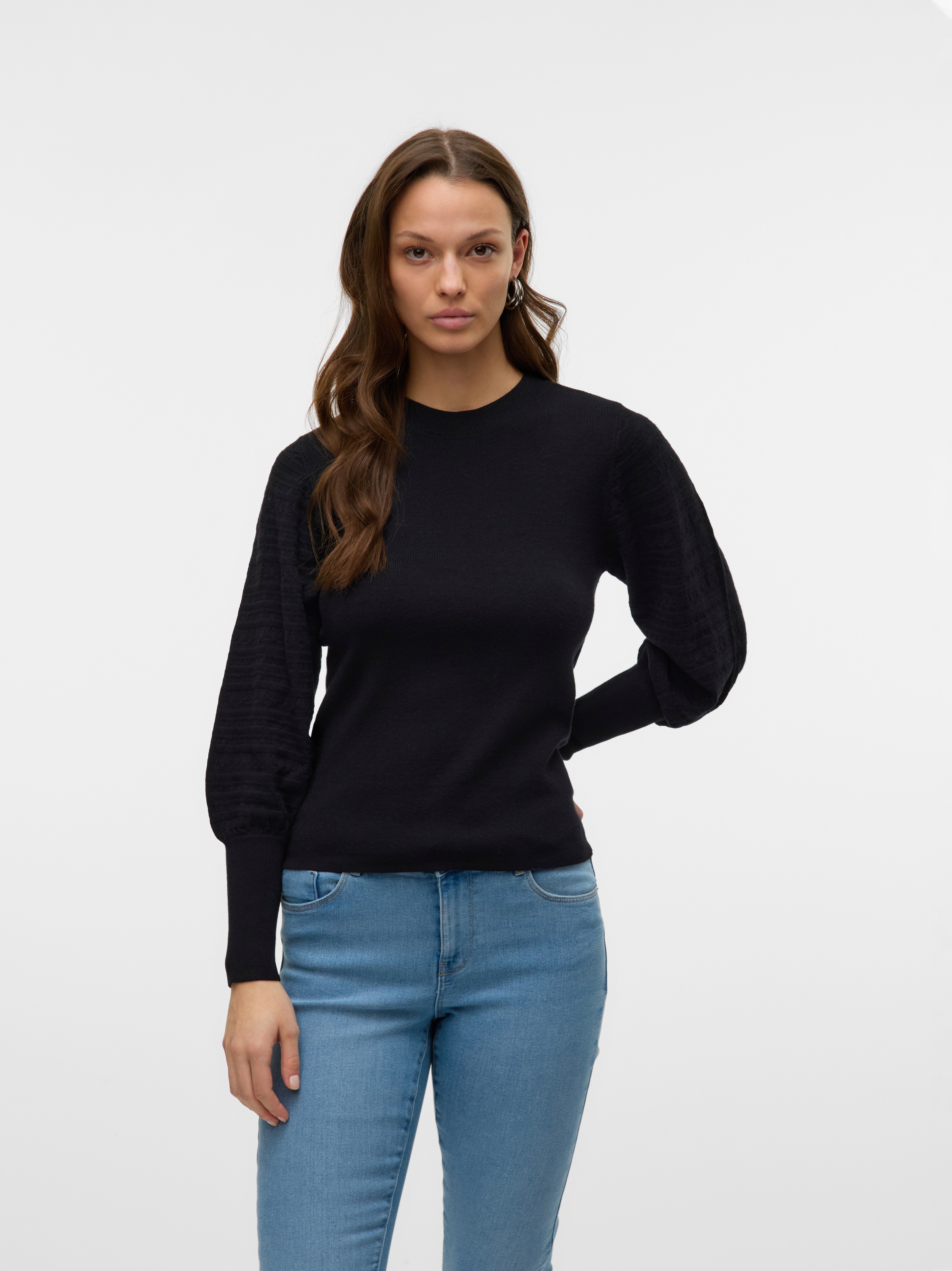 Vero Moda Strickpullover "VMHOLLYPOINTELLE LS O-NCK PULLOVE GA BOO" günstig online kaufen