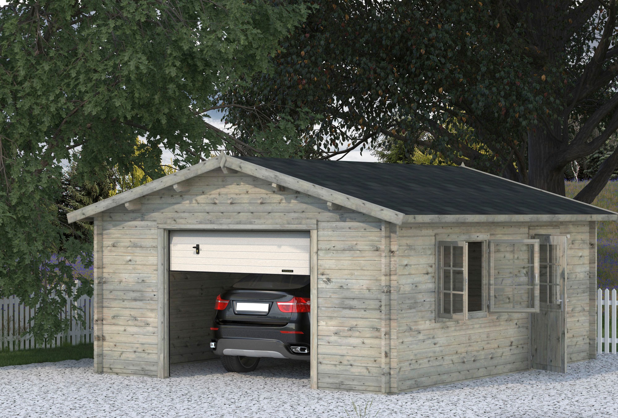Palmako Garage »Roger«, BxTxH: 514x598x287 cm, mit Sektionaltor, grau