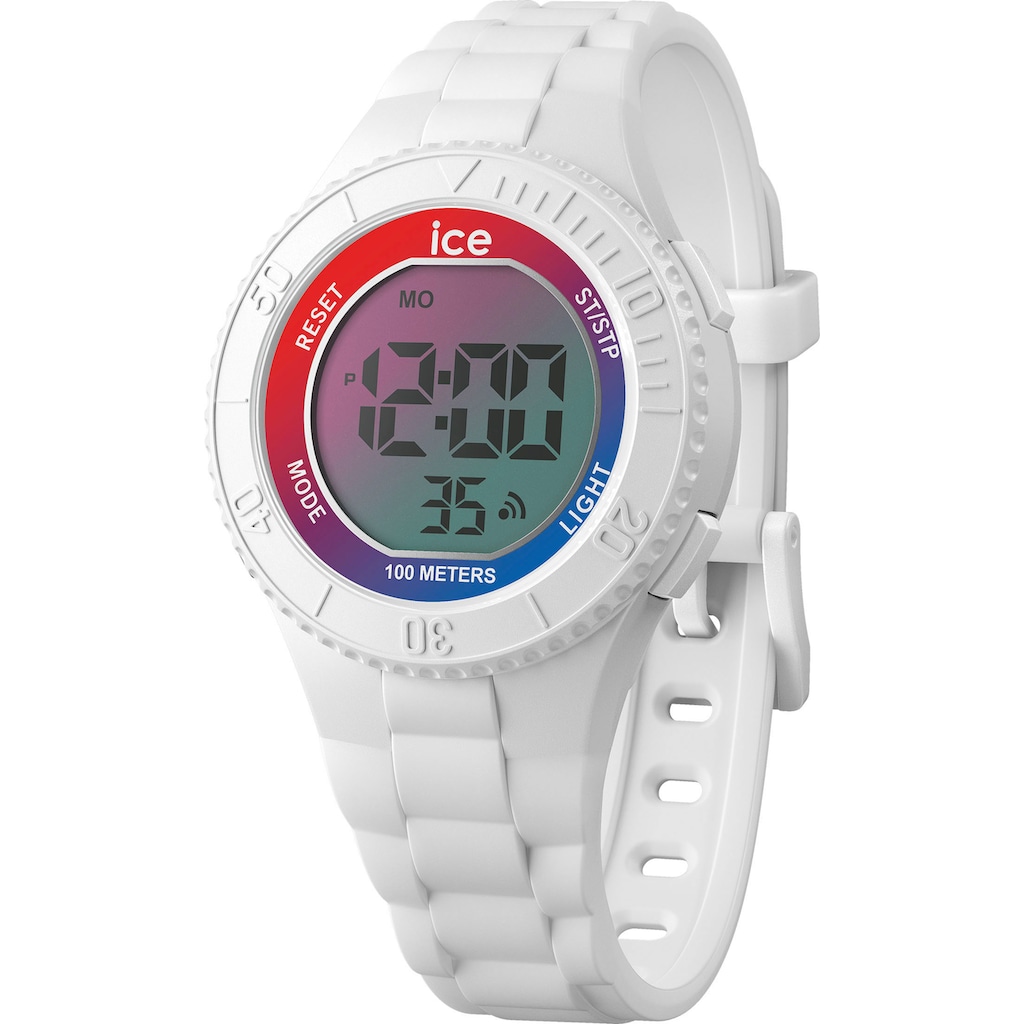 ice-watch Quarzuhr »ICE digit - Sunset rainbow - White - Small, 021397«