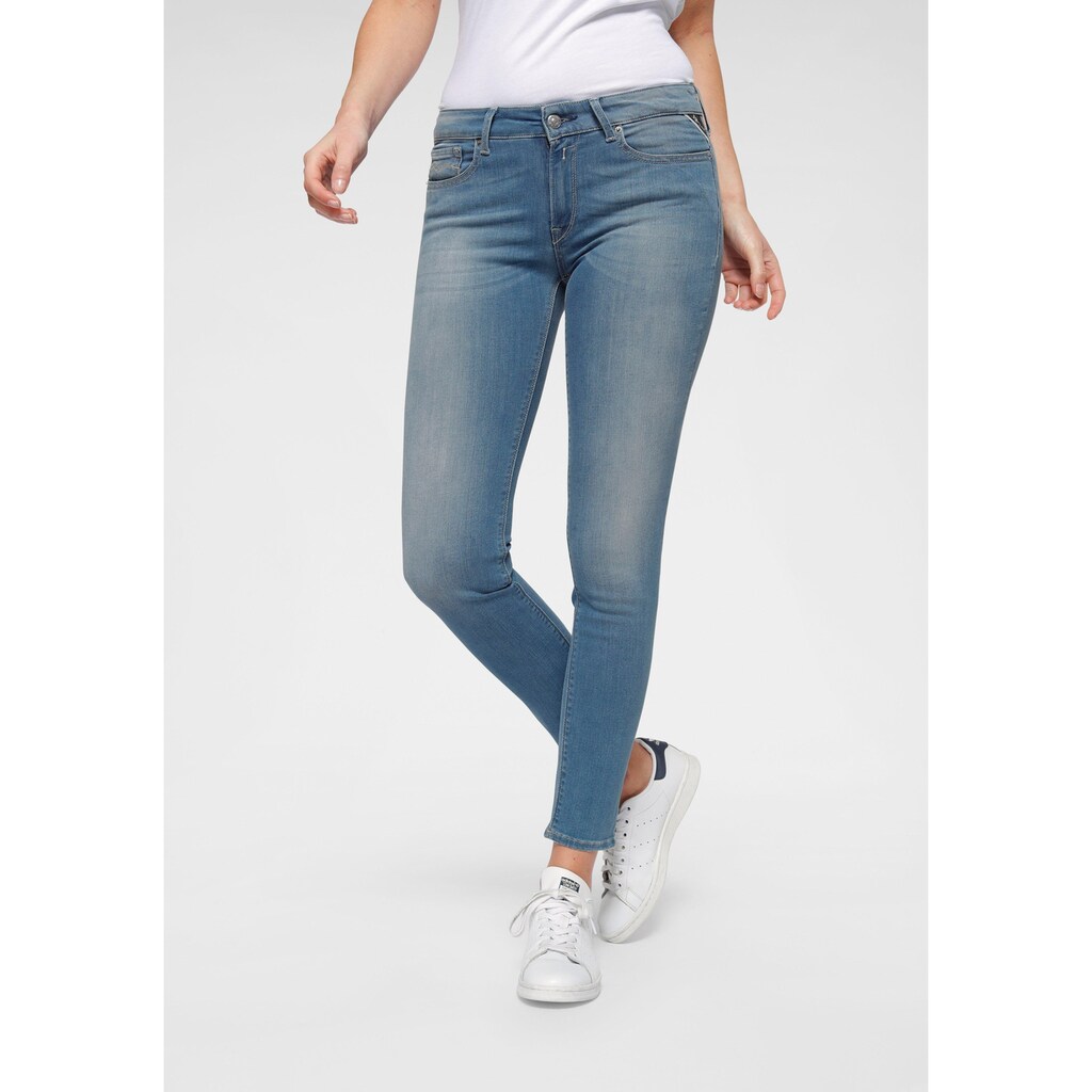 Replay Skinny-fit-Jeans »NEW LUZ«, in modischer Used-Waschung, Mid Waist