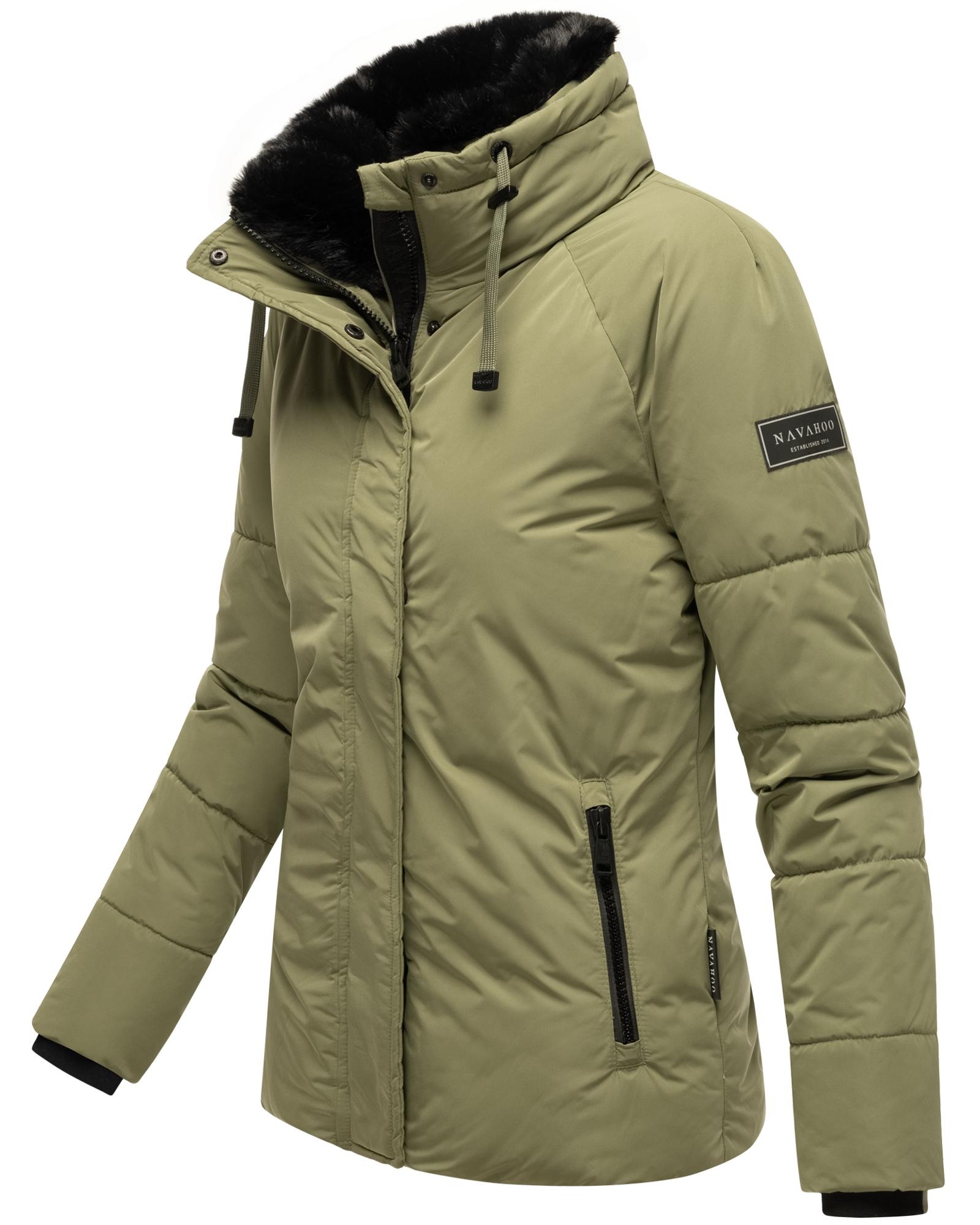 Navahoo Winterjacke »Frostii XIV«, ohne Kapuze, modische Damen Winter Steppjacke mit Kunstfellkragen