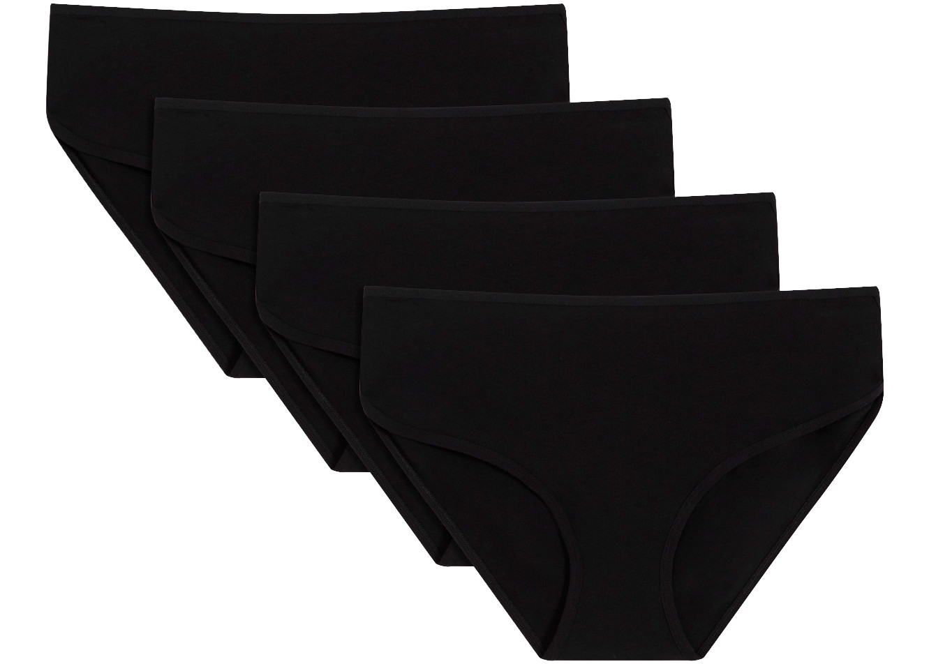 bonprix Panty Packung, 4er, aus Baumwolle und Elasthan, bequeme Passform, Maxipanty-Schnitt