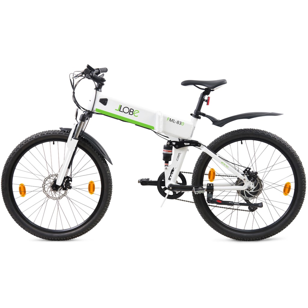 LLobe E-Bike »FML-830 white 27,5", 10,4 Ah«, 9 Gang, Shimano, Heckmotor 250 W