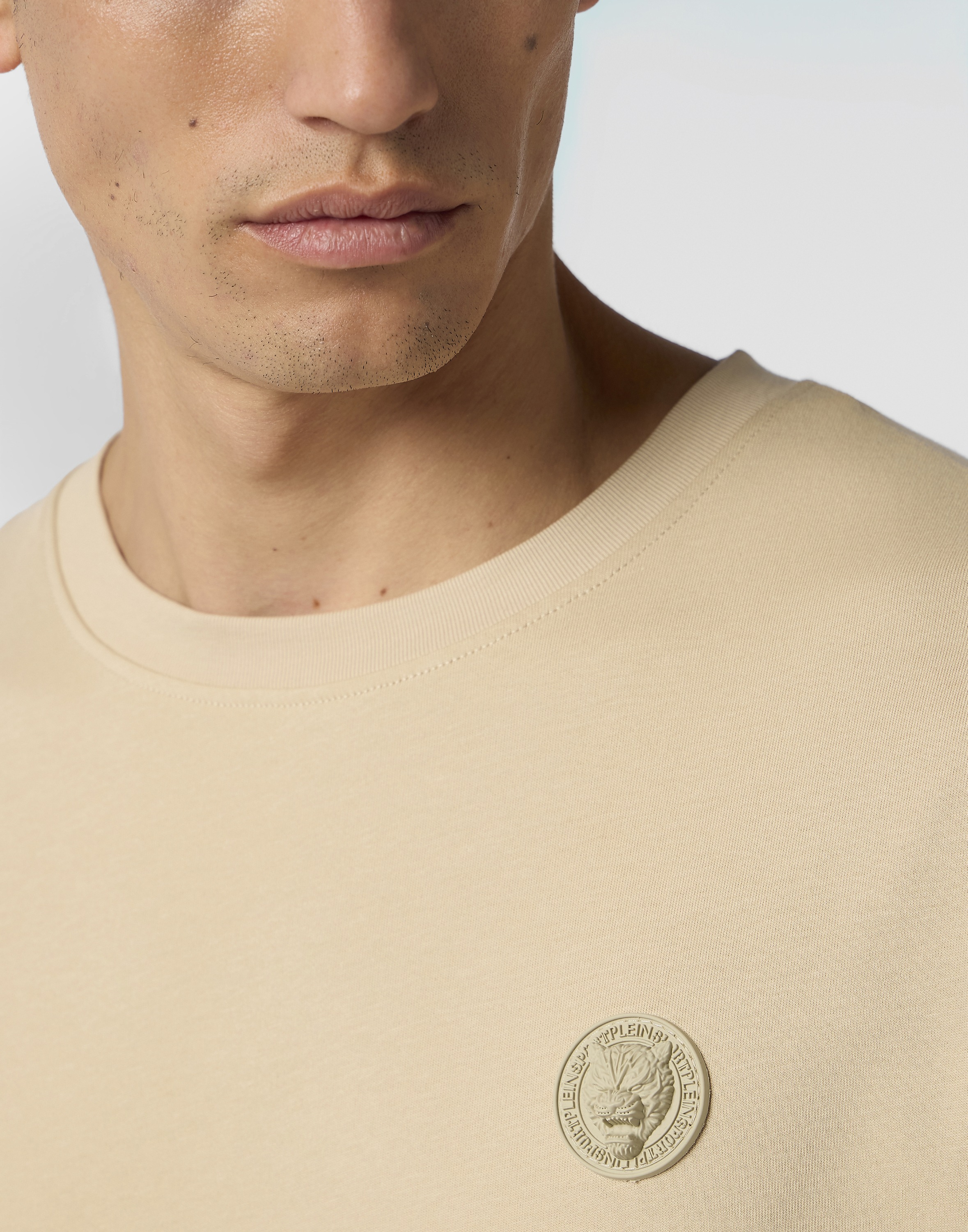 T-Shirt PLEIN SPORT "Round Neck T-Shirt 3D Tiger", Jungen, Gr. 4XL, 06, beige, Stoff: 100% Baumwolle, Shirts T-Shirt 2