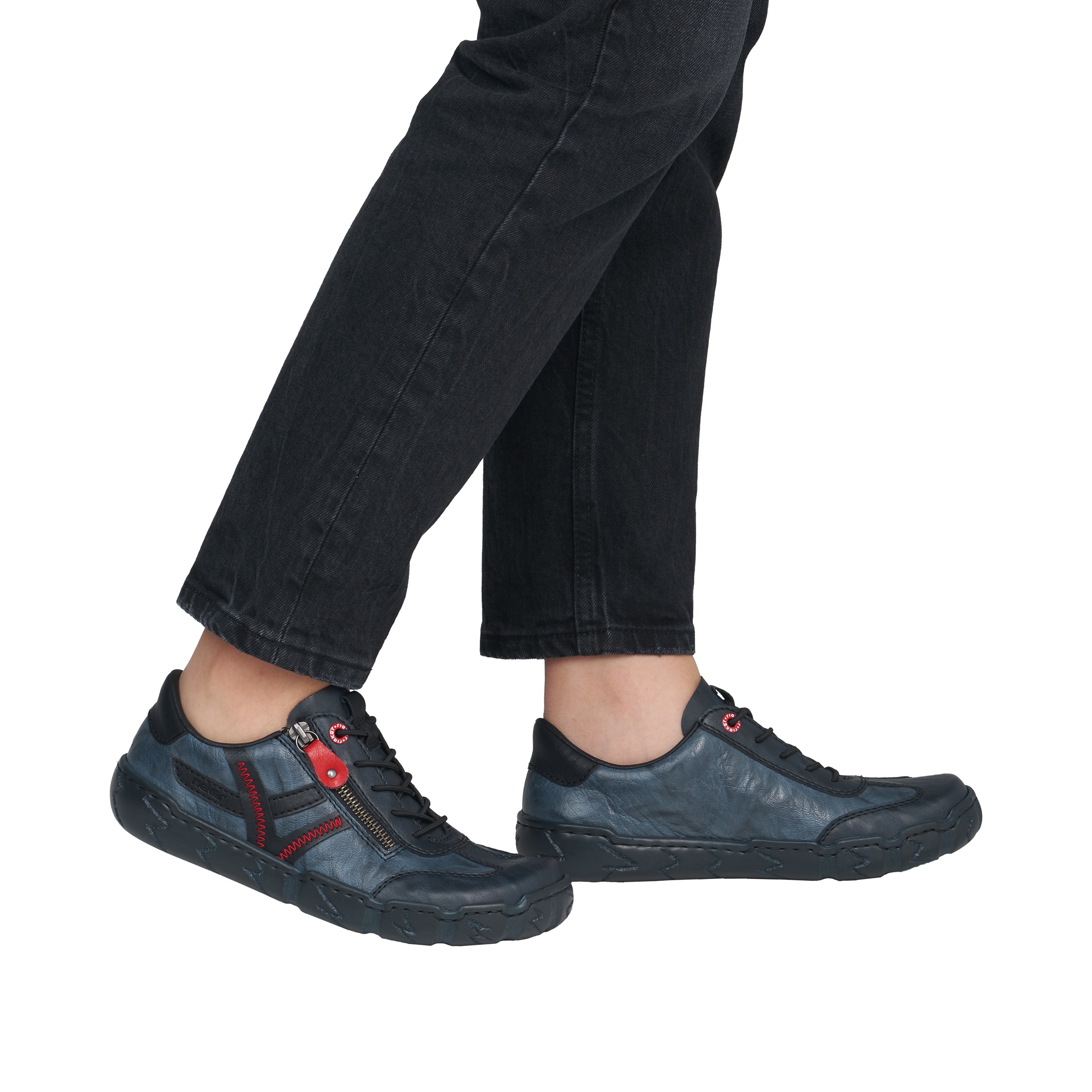 Rieker Sneaker  Schnürschuh, Halbschuh, Freizeitschuh mit Ziernähte