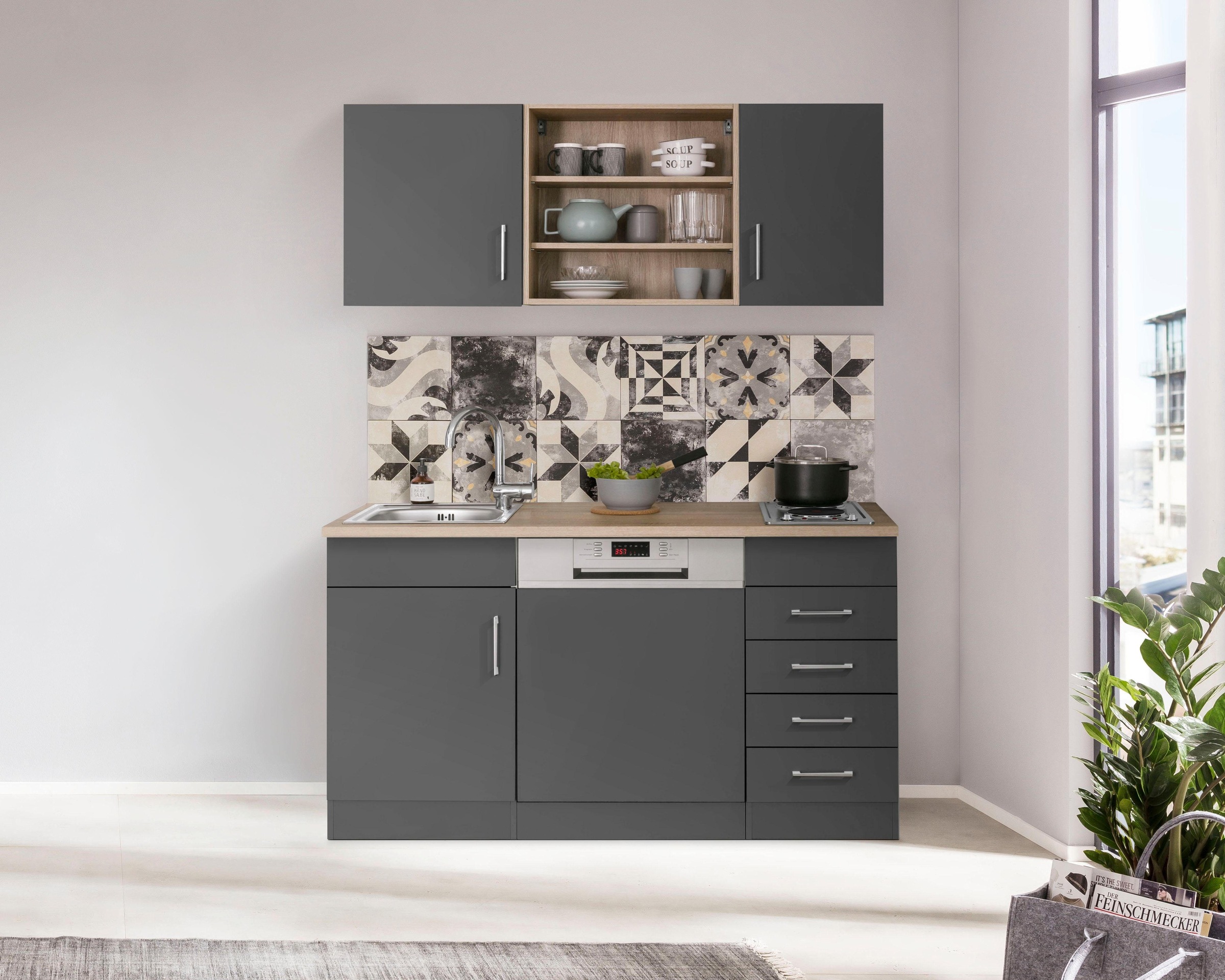 HELD MÖBEL Pantryküche "Mali", Breite 150 cm, mit E-Geräten günstig online kaufen