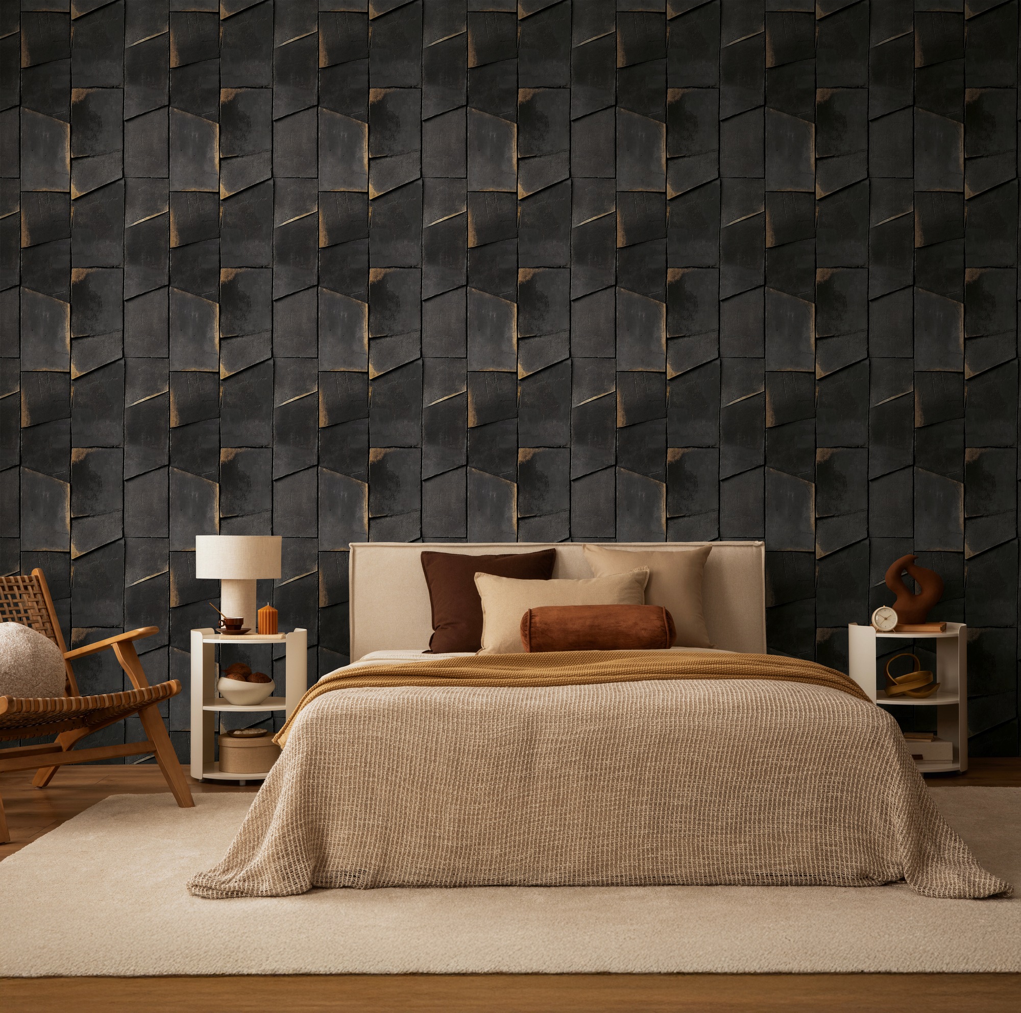 living walls Fototapete »The Wall 4 Graphics – Plastische Schieferwand Vlies-Fototapete« Steinoptik | matt | naturalistisch leicht strukturiert Plastische Schieferwand mit markanter 3D-Wirkung