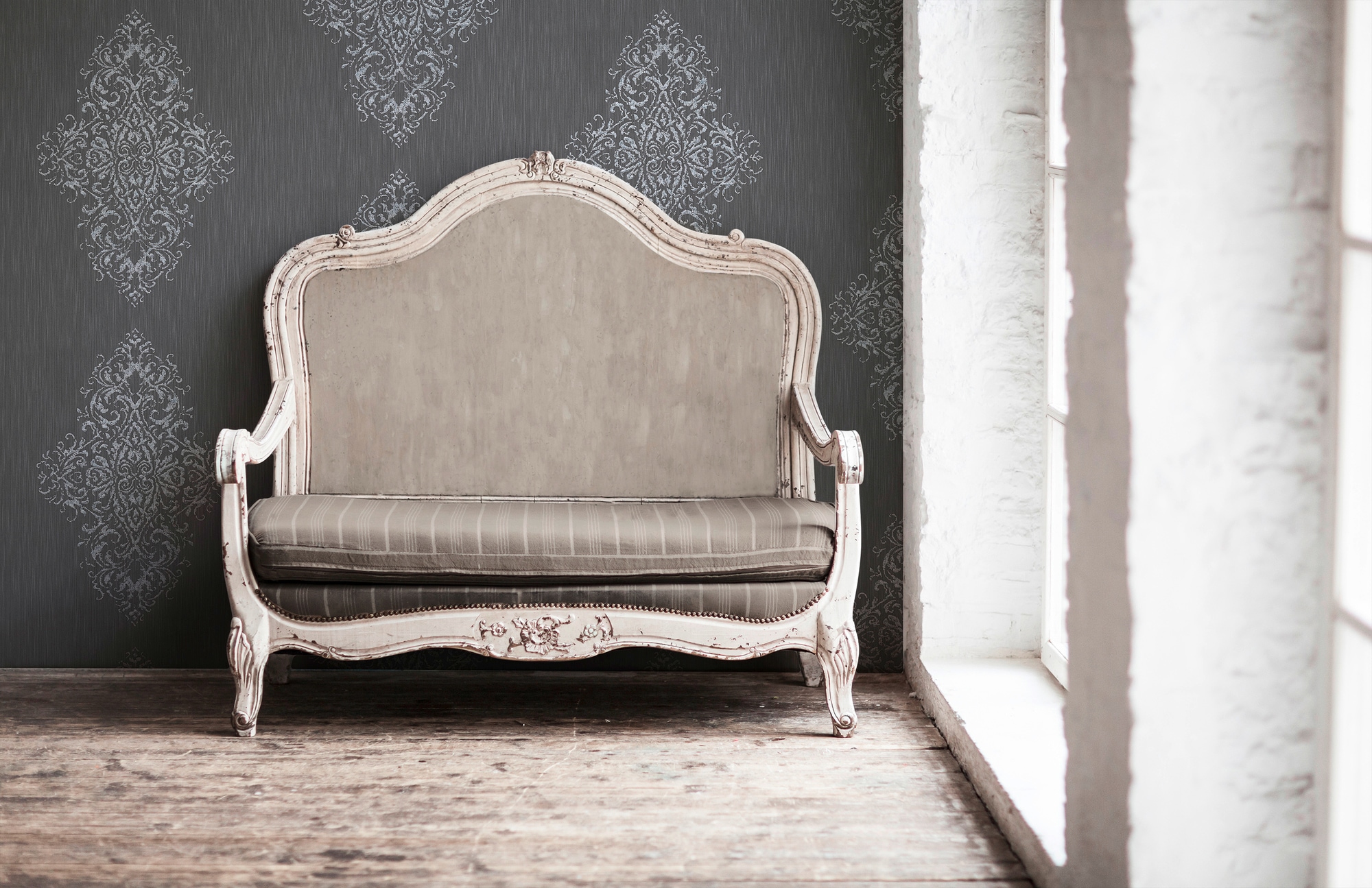 Architects Paper Textiltapete »Luxury wallpaper« Barock | gemustert | ornamental leicht strukturiert Textil Tapete Barock Metallic Effekt Tapeten Wohnzimmer Schlafzimmer