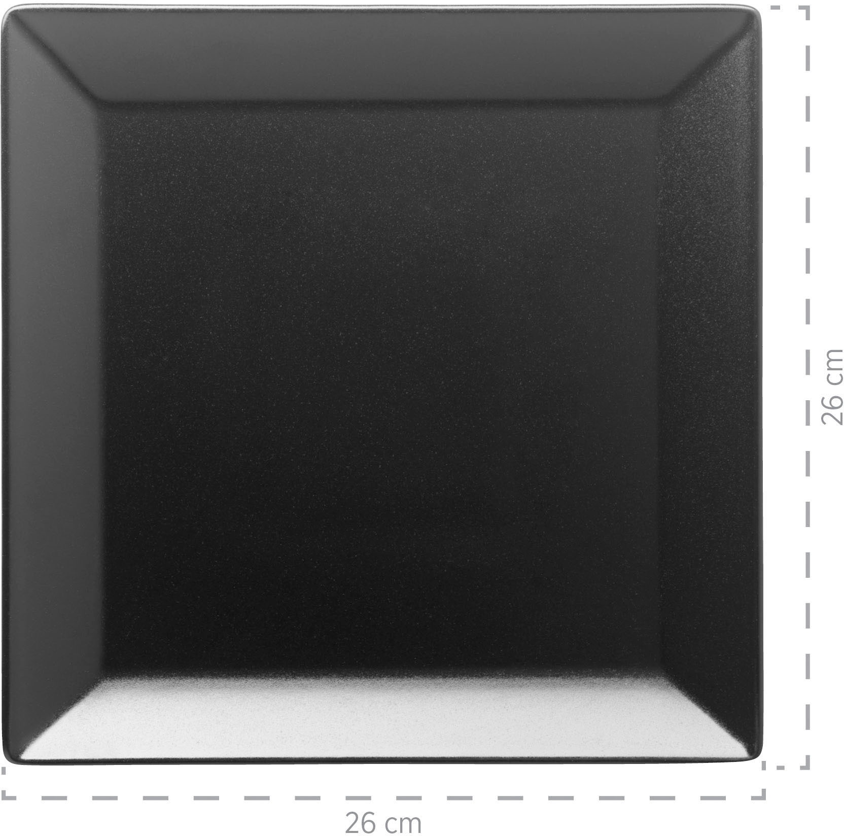 MÄSER Teller »Manhatten«, (Set, 12 St., 6 x Platte quadratisch 21 x 21 cm  6 x Platte quadratisch 26 x 26 cm)