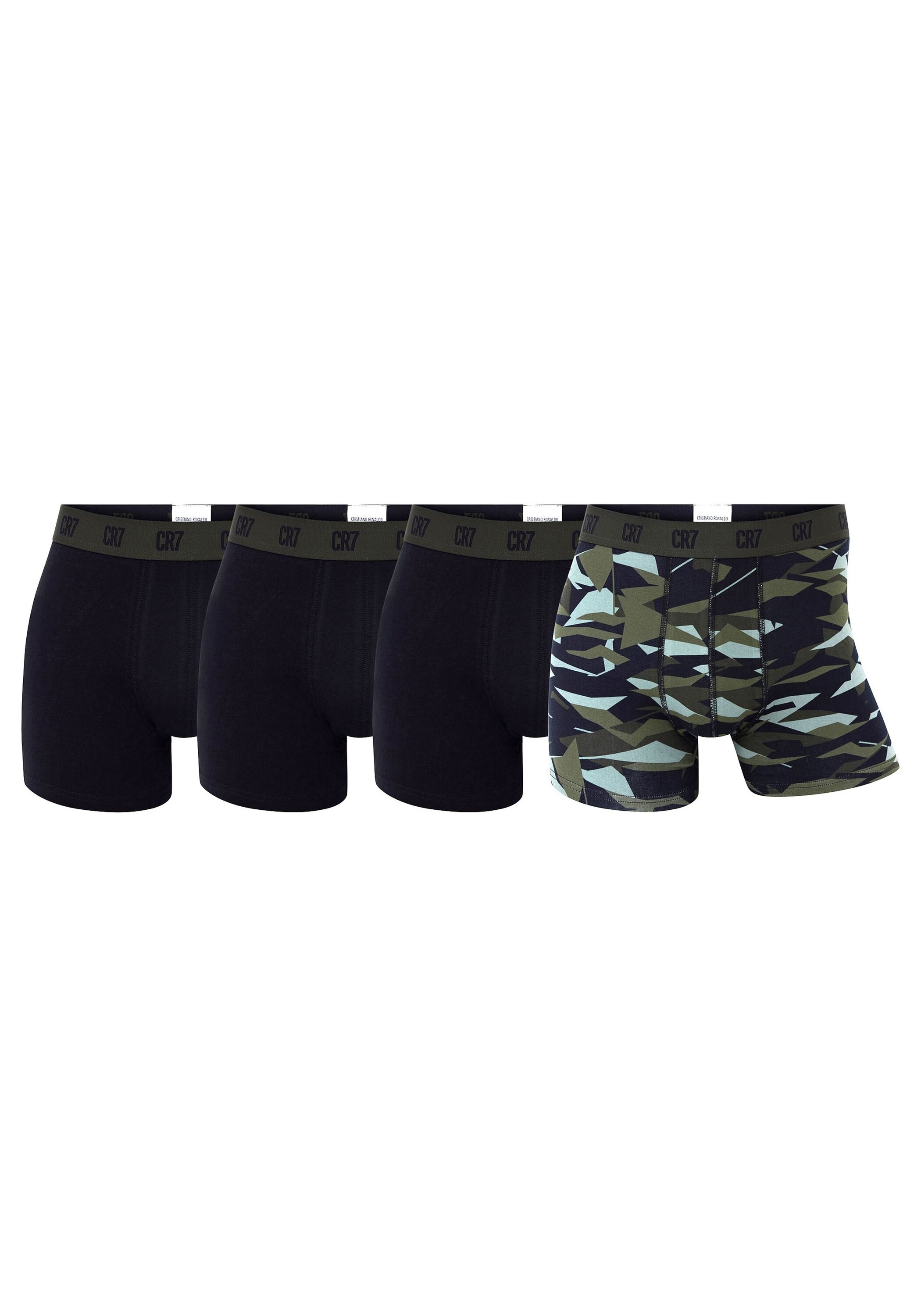 CR7 Herren Boxershorts "Boxershort 4er Pack", Gr. XXL, schwarz, Obermaterial: 95% Baumwolle CO. 5% Elasthan EL., Unterhosen