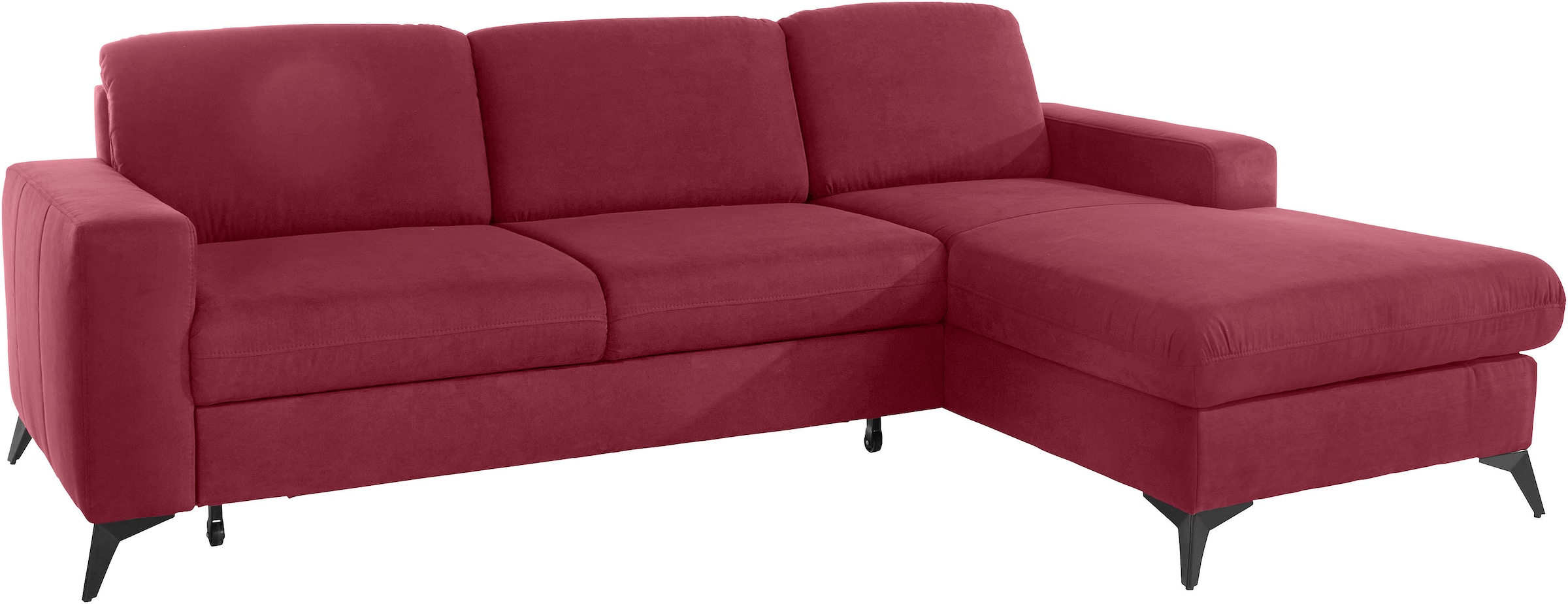 PLACES OF STYLE Ecksofa »Lolland L-Form« Wahlweise mit Bettfunktion und Bettkasten, Federkern