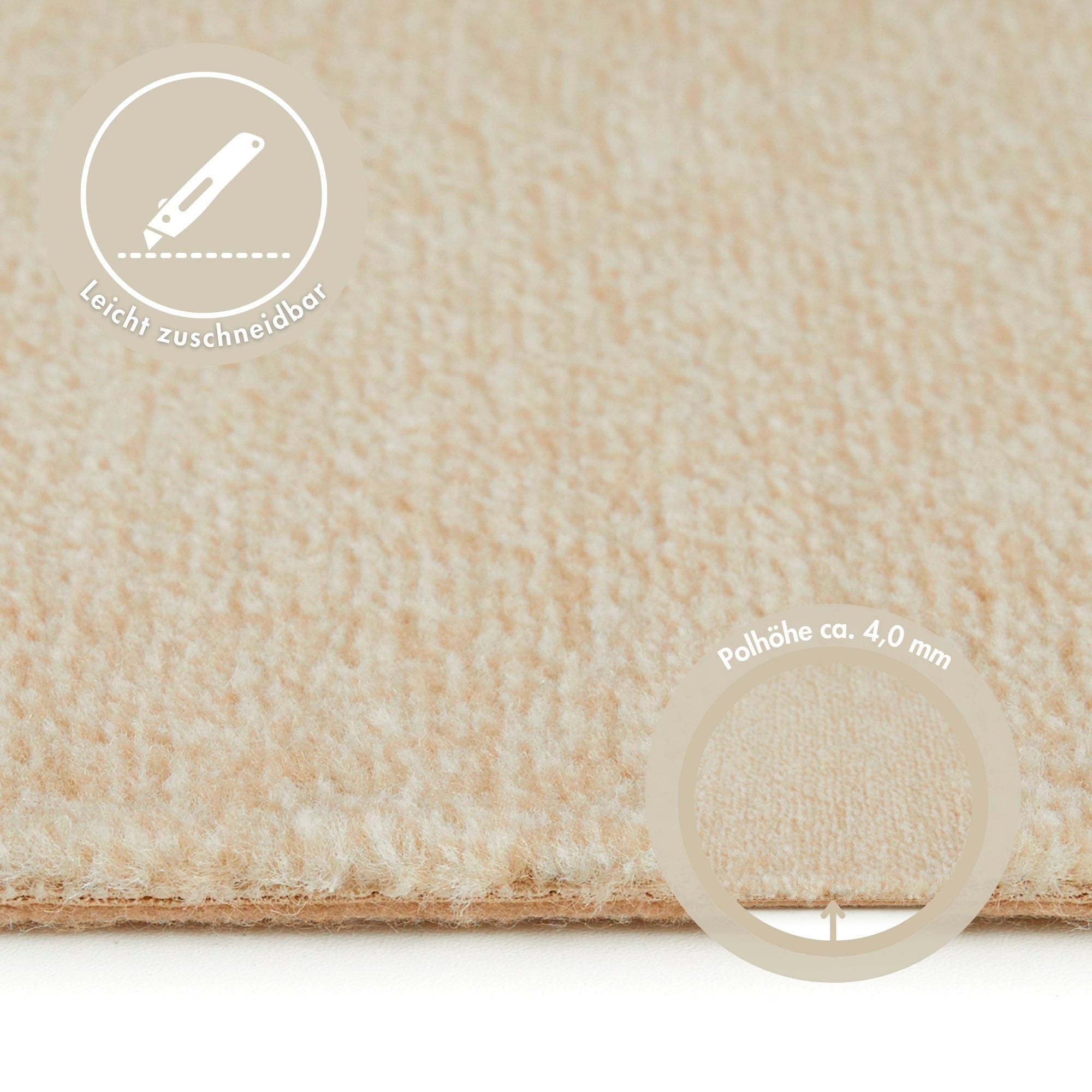 Andiamo Teppichboden »Catania, Velours, Made in Belgium«, rechteckig, 7,5 mm Höhe, meliert, Breite 400 cm oder 500 cm, strapazierfähig & pflegeleicht