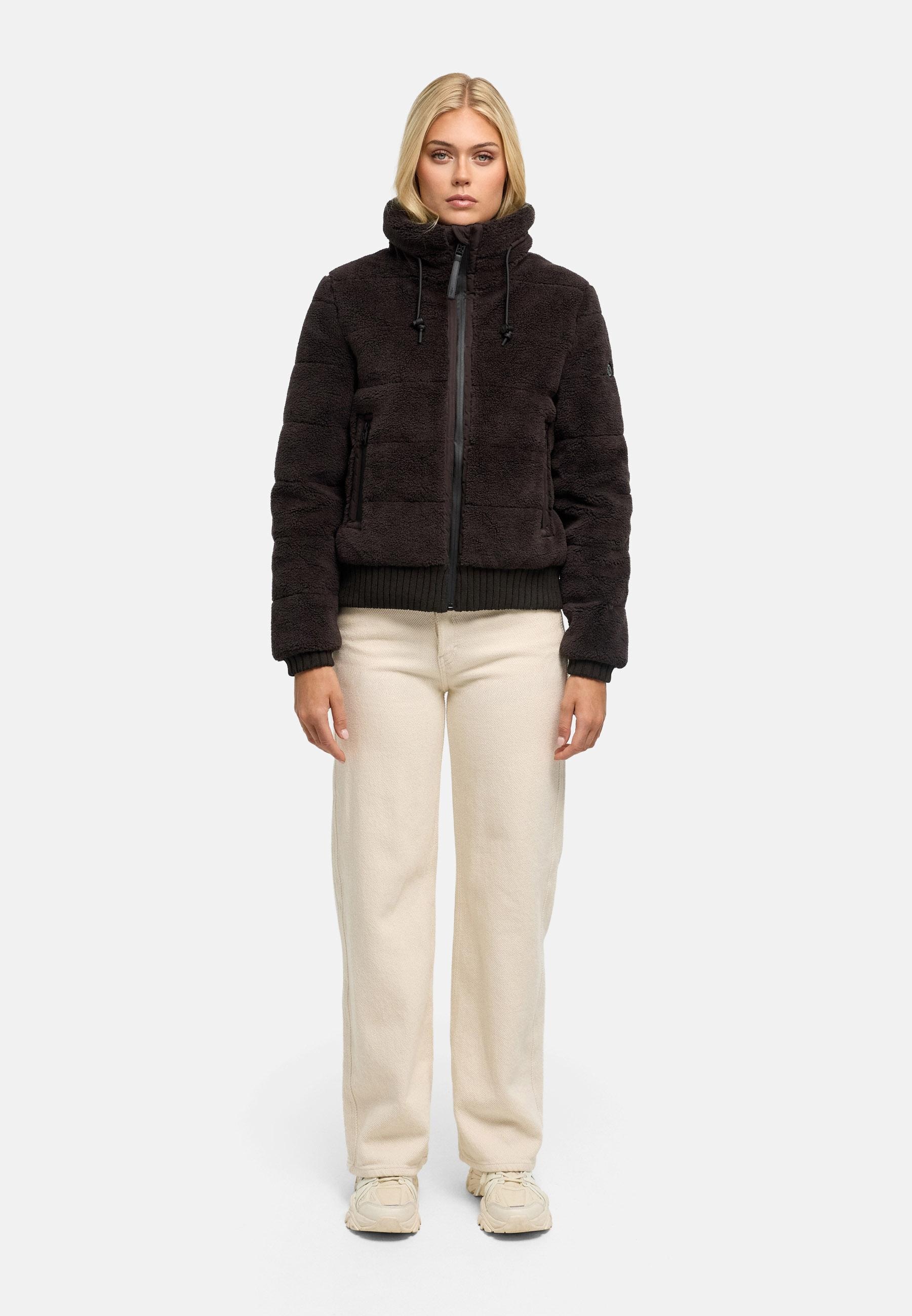 Navahoo Plüschjacke »Schneepuder 14« ohne Kapuze warme Damen Teddyjacke für den Winter
