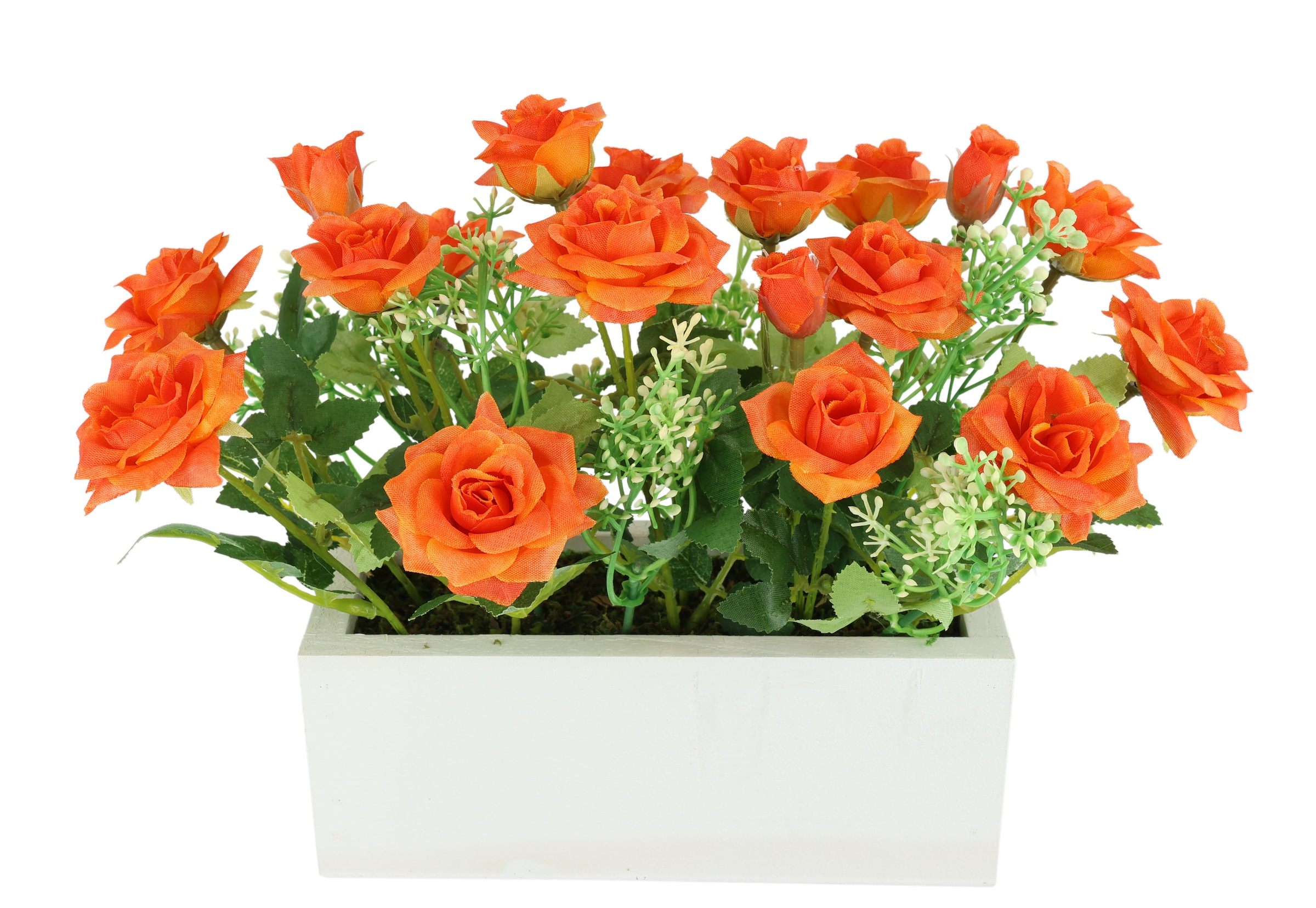 Kunstblume I.GE.A. "Wildröschen im Holzkasten", orange, Kunstpflanzen