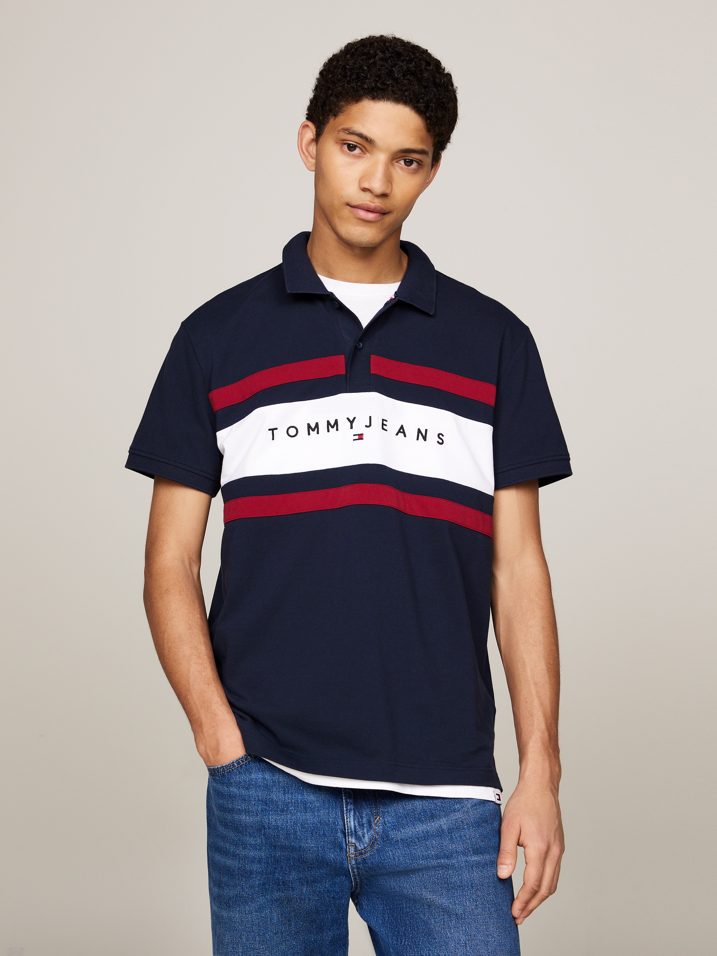 Tommy Jeans Poloshirt "TJM COLORBLOCK LINEAR POLO", mit Logoschriftzug günstig online kaufen