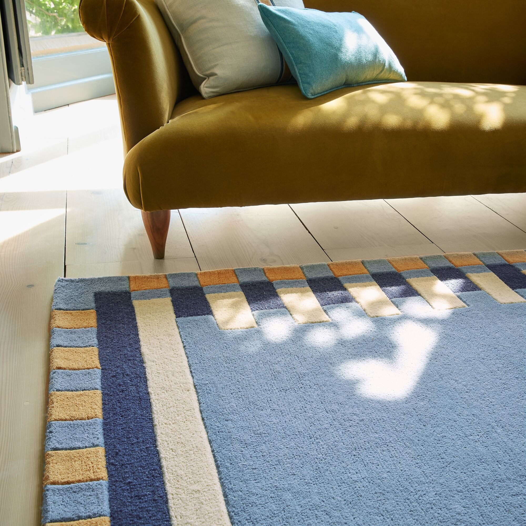 FLAIR RUGS Wollteppich »Kai Wool Border«, rechteckig, 10 mm Höhe, Kai Wool Border Läufer Teppich