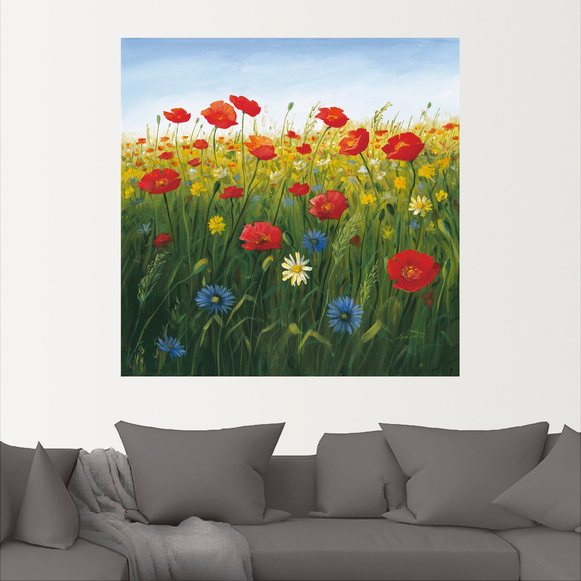 Artland St.), versch. (1 Blumenwiese, Friday Wandbild in Black oder Wandaufkleber Landschaft Größen »Mohnblumen Poster Alubild, BAUR | als I«, Leinwandbild,