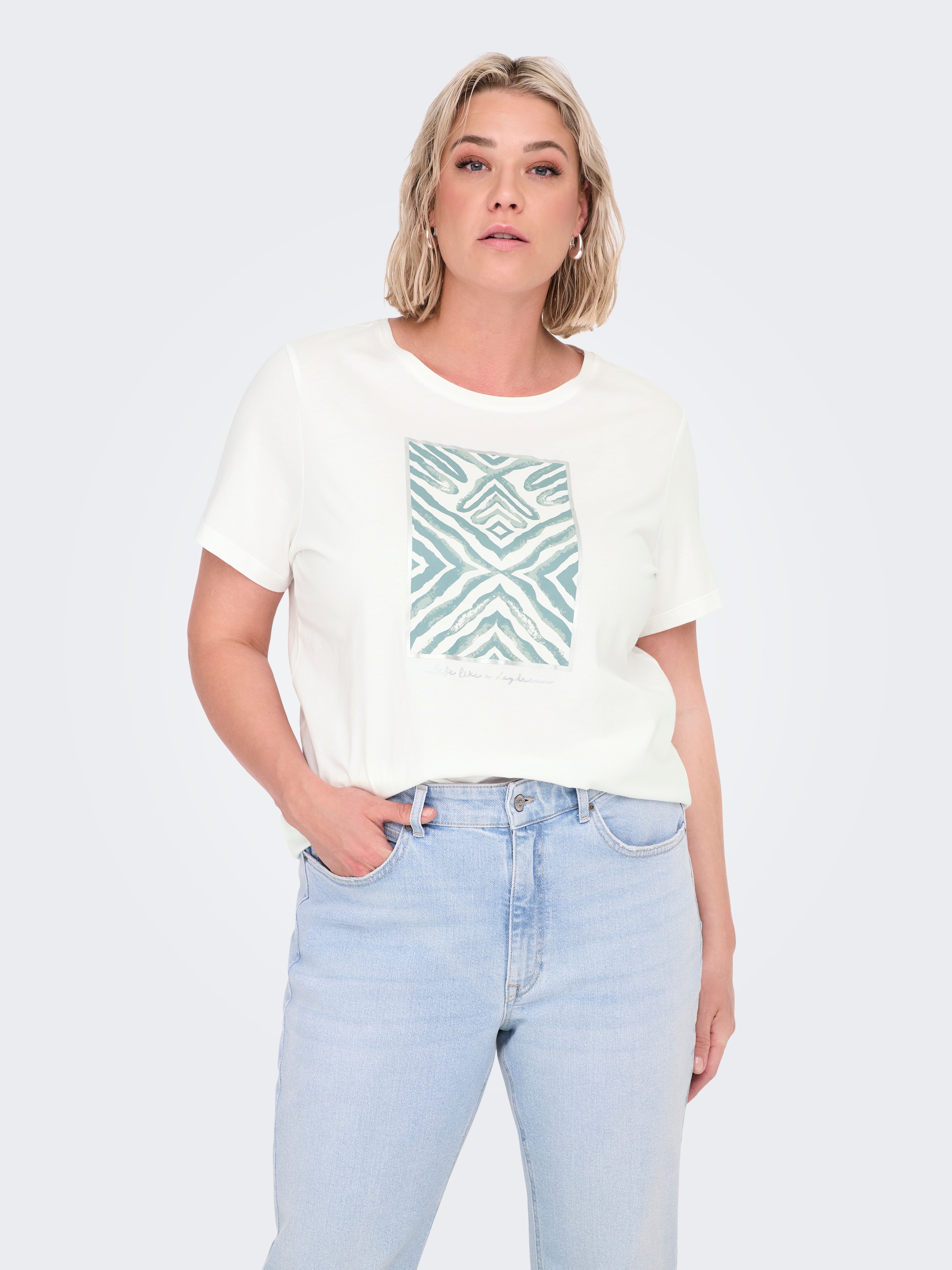 ONLY CARMAKOMA Kurzarmshirt "CARBOOSTERY LIFE SS REG TEE JRS BS" günstig online kaufen