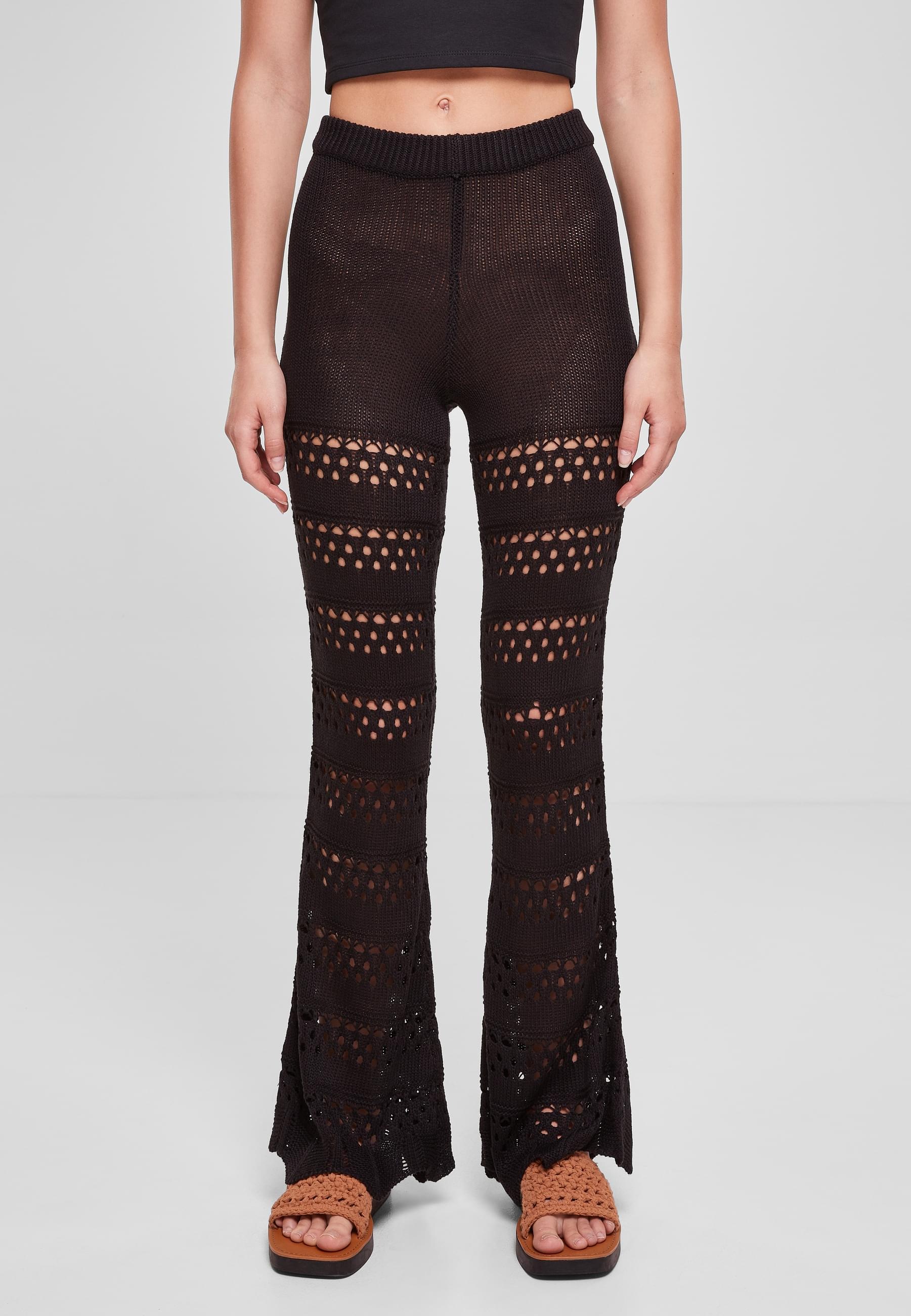 URBAN CLASSICS Leggings »Urban Classics Damen Ladies Flared Crochet Knit Leggings«, (1 tlg.)