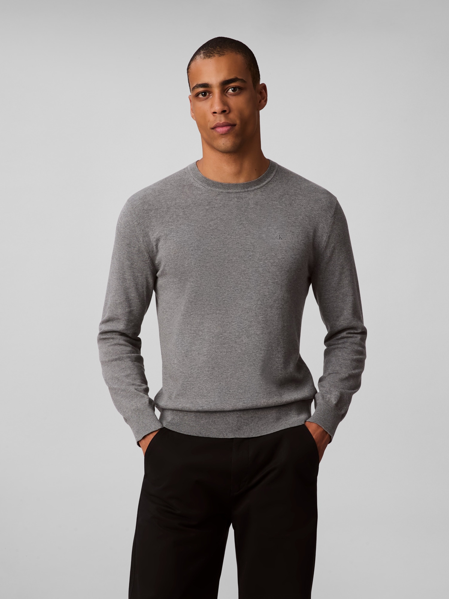 Calvin Klein Strickpullover "LS SUPIMA COTTON CREW 14GG", Mit Rundhalsaussc günstig online kaufen
