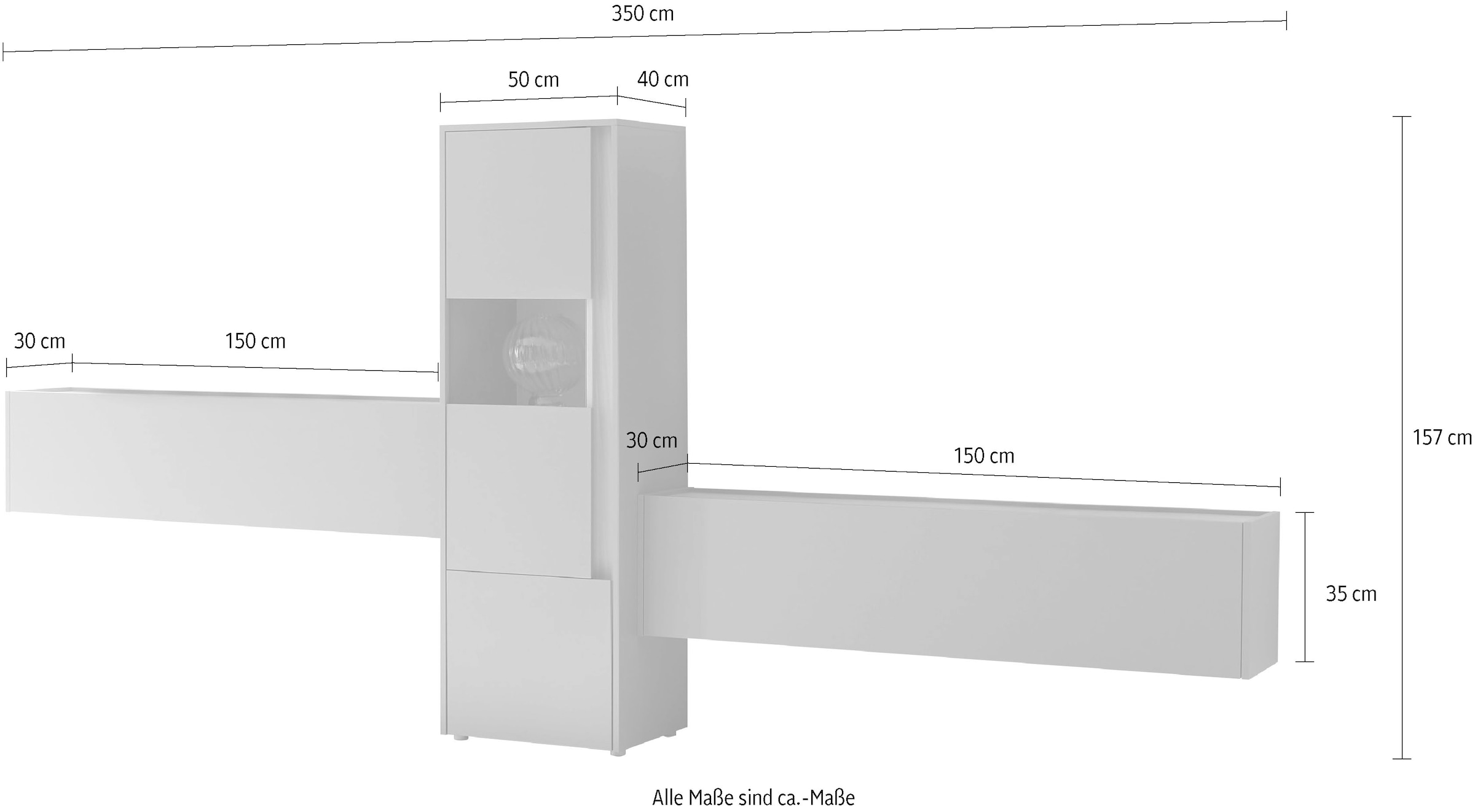 Home affaire Wohnwand »City/Giron, moderne Anbauwand, Komplettset in vielen Farben verfügbar« Set, 3 Stk. tlg.