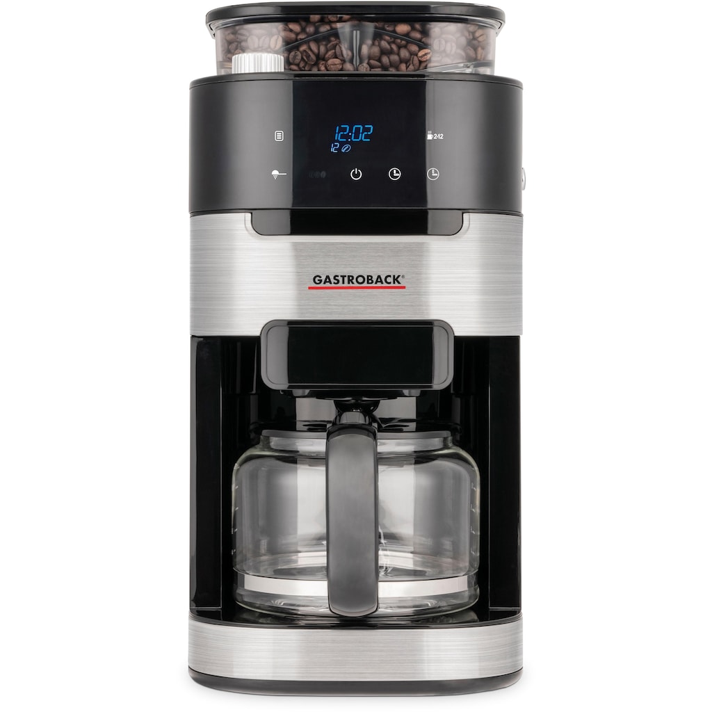 Gastroback Kaffeemaschine mit Mahlwerk »Grind & Brew Pro 42711«, 1,5 l Kaffeekanne, Permanentfilter