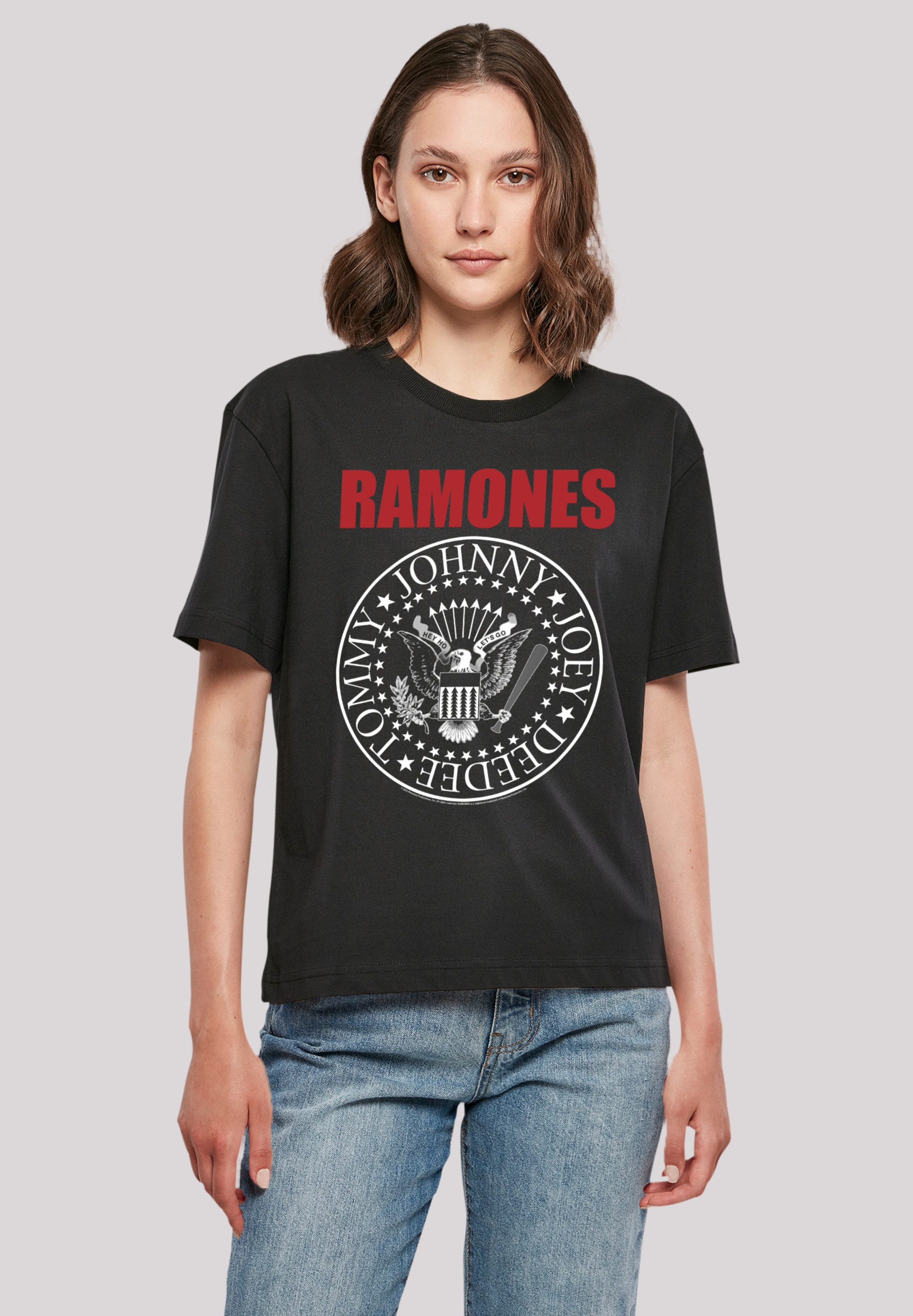 F4NT4STIC T-Shirt »Ramones Rock Musik Band Red Text Seal«, Premium Qualität,  Band, Rock-Musik für bestellen | BAUR | T-Shirts