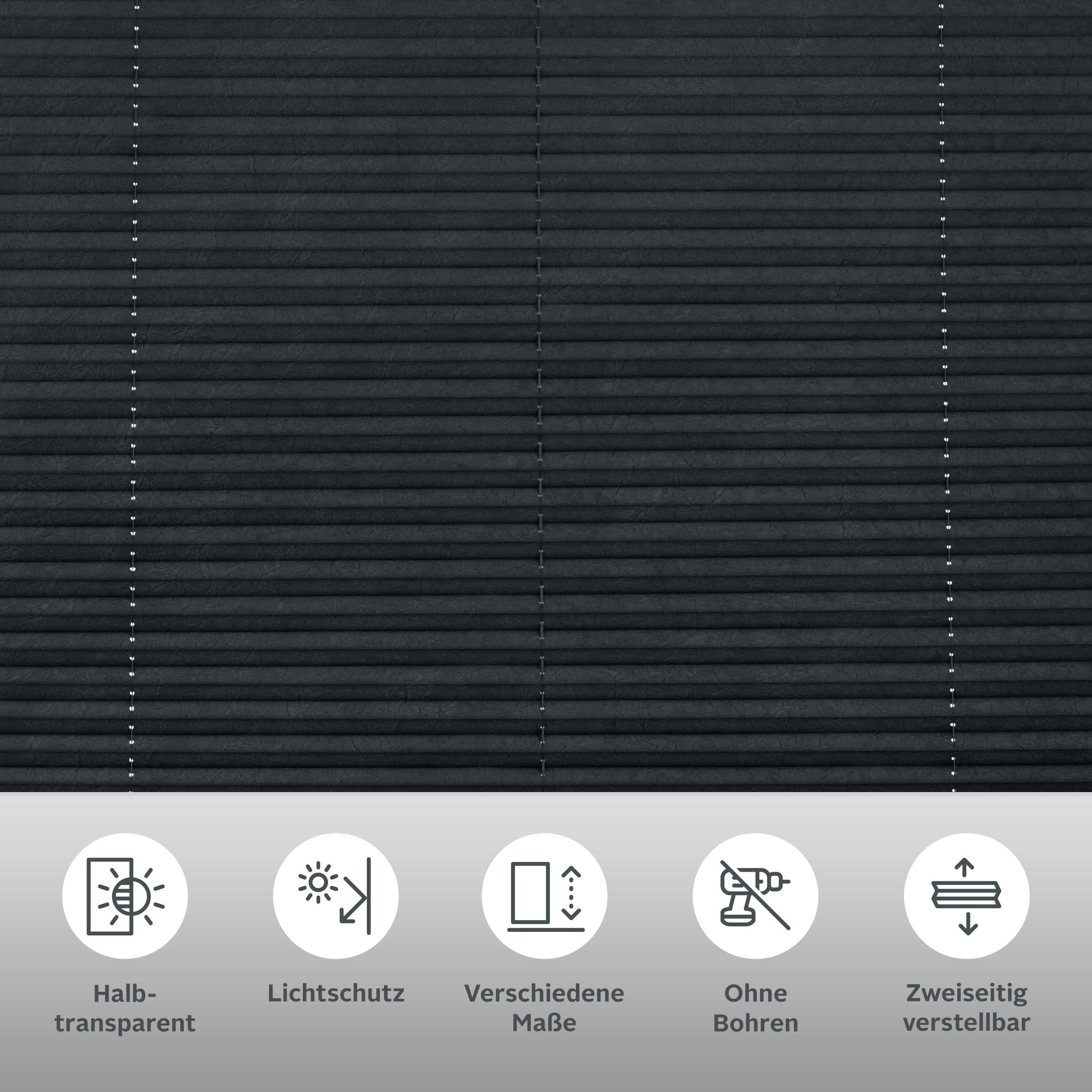 Thumbnail - OTTO home Plissee "DAHRA - in Crush-Optik" Lichtschutz ohne Bohren verspannt Fixmaß, Bestseller mit über 5500 4,5-Sterne...