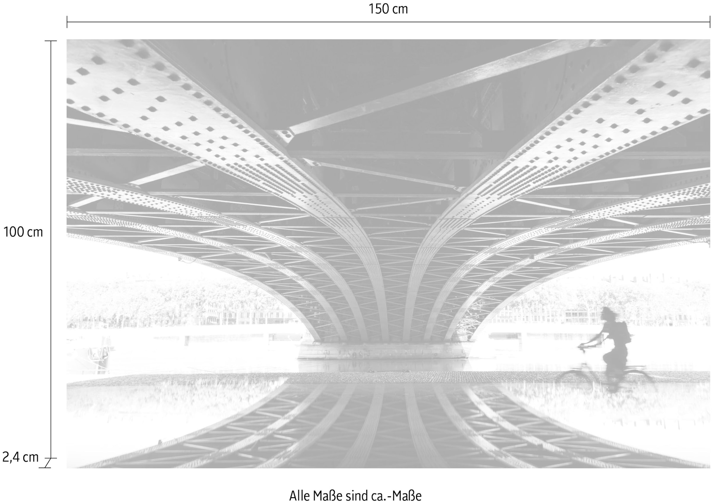 queence Acrylglasbild »Brücke«, Elemente der Architektur-Brücken-Schwarz-Weiß, Fine Art-Print in Galeriequalität