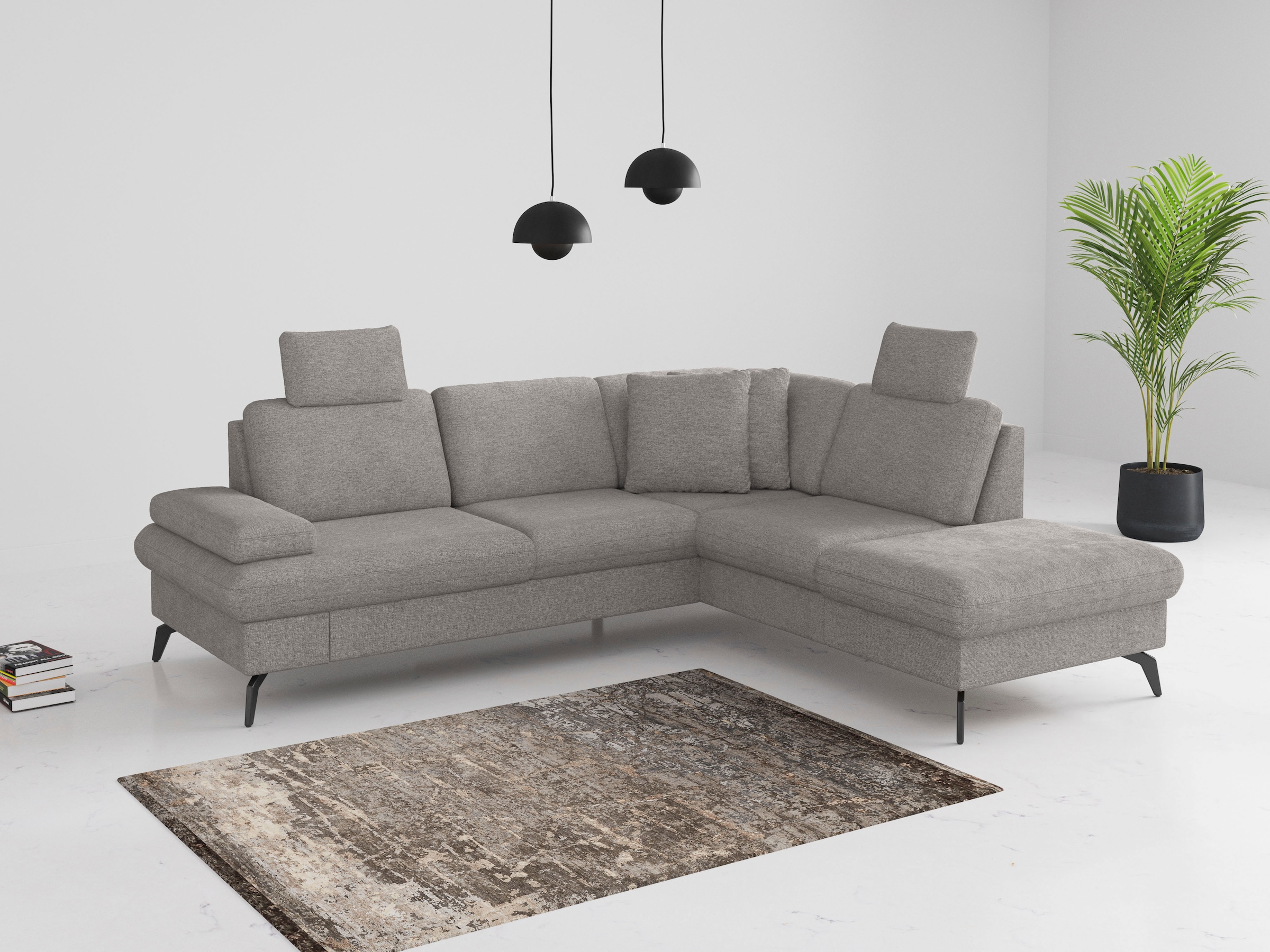 sit&more Ecksofa »Morris Jubi L-Form«, inkl. Armteilfunktion und 1 Zierkissen, wahlweise mit Bettfunktion