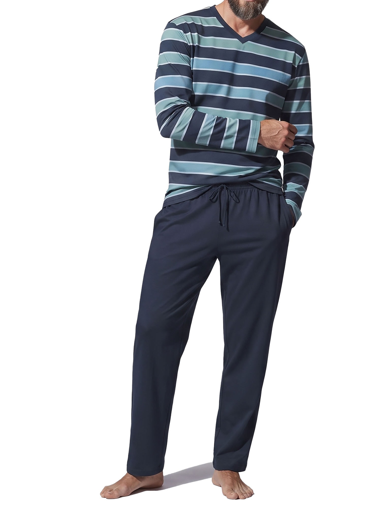 Ammann Pyjama »Herren Langarm Shirt, Lange Hose Night & Relax« 1 Stk.