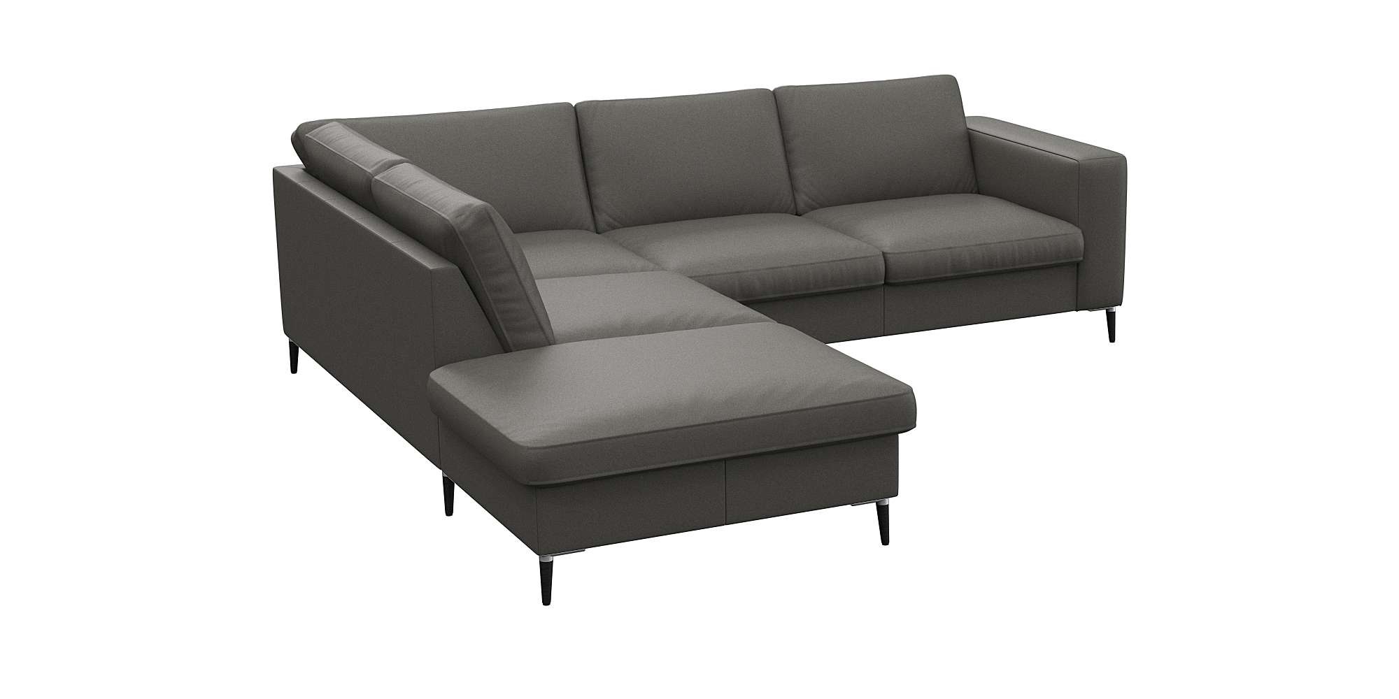 FLEXLUX Ecksofa »Fiore, bequem und komfortabel, zeitlos, OTTOs Choice, L-Form«, breite Armlehnen, Füße Alu/schwarz, B/T 241/225 cm, Kaltschaum im Sitz