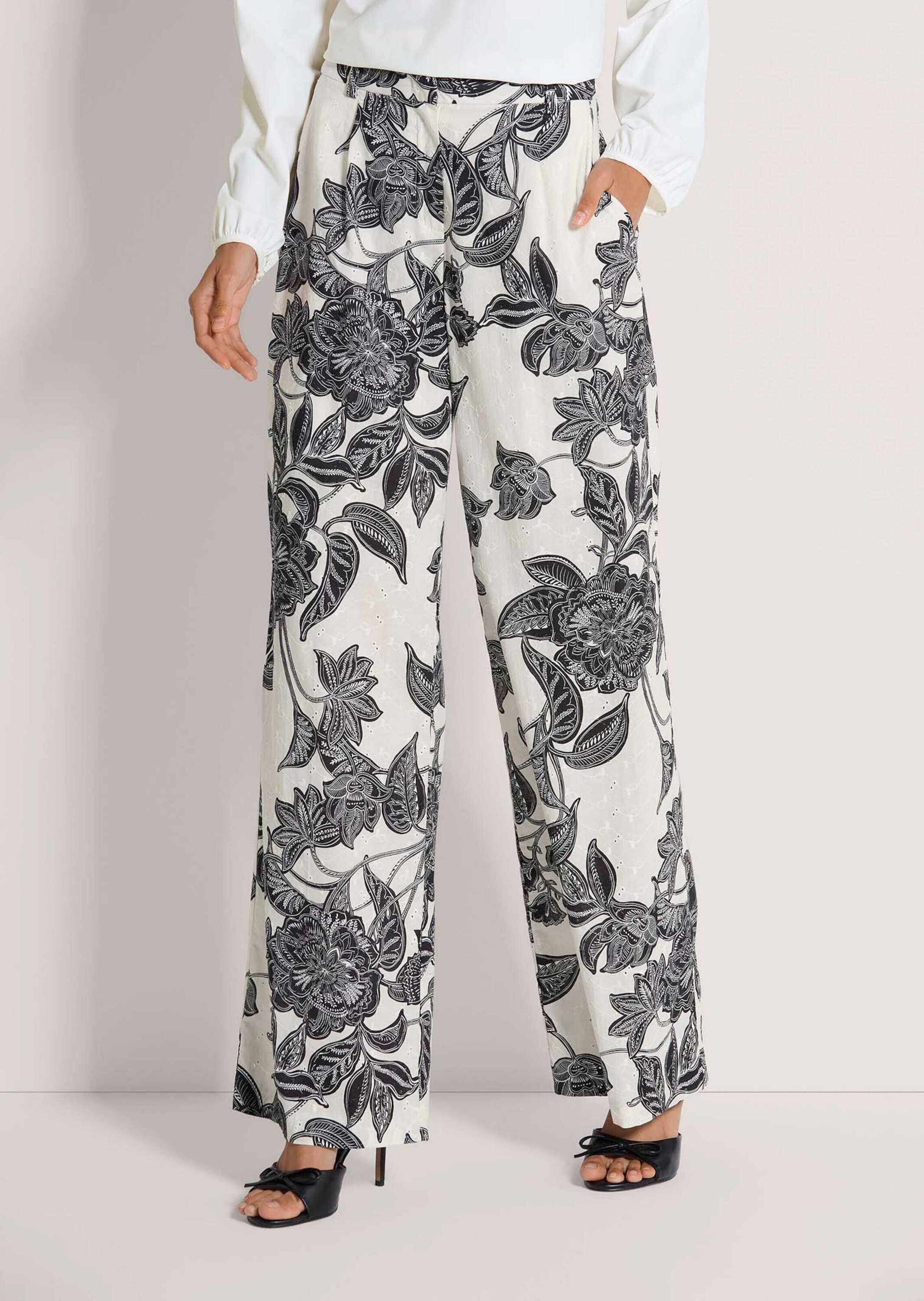 MADELEINE Chinos »Druckhose Baumwollhose mit floralem Print«