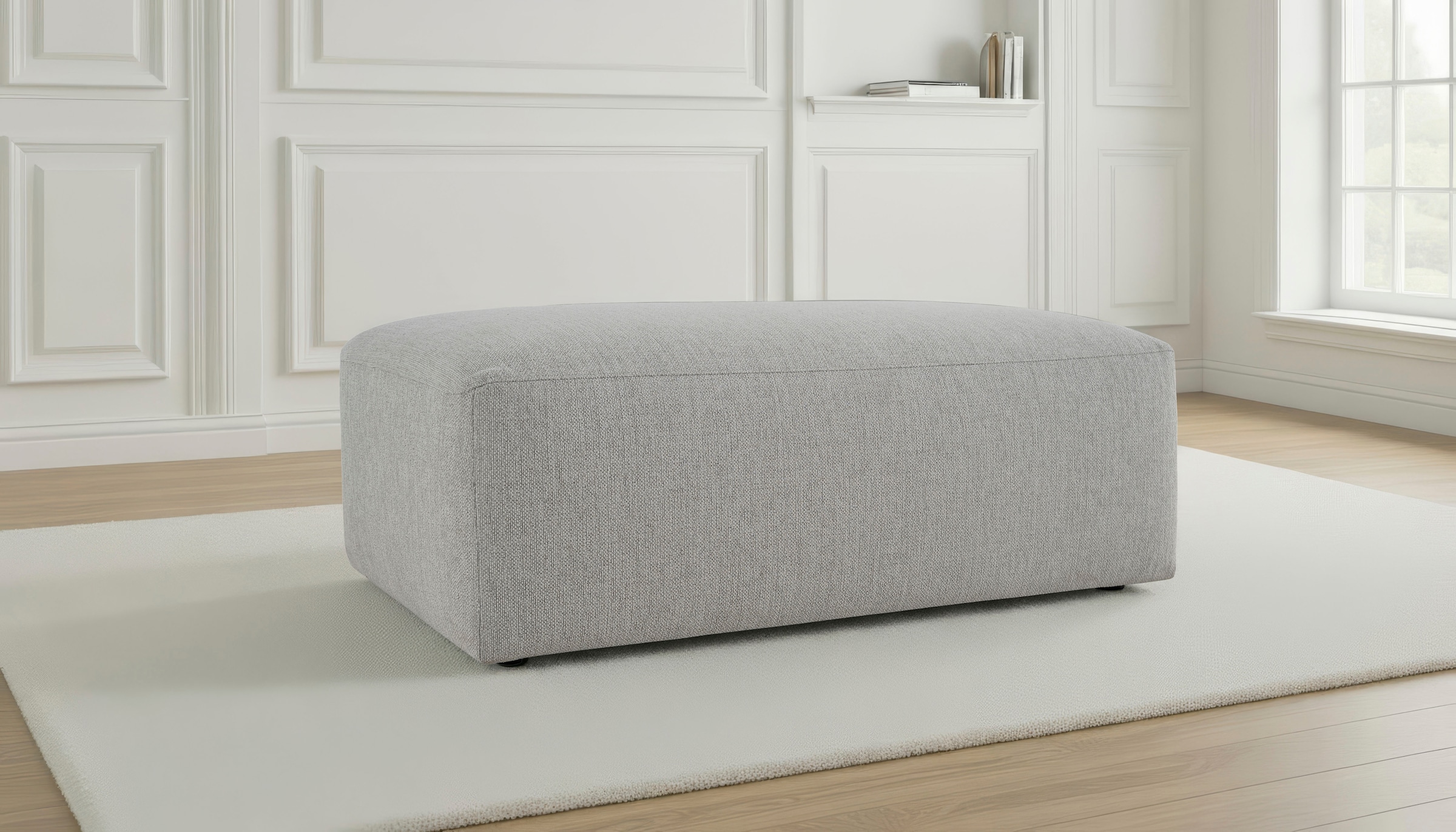 OTTO home Polsterhocker »Koa Pouf, Webstoff, Cord, Struktur, Chenille« Wellenunterfederung, weicher Lounge-Sitzkomfort