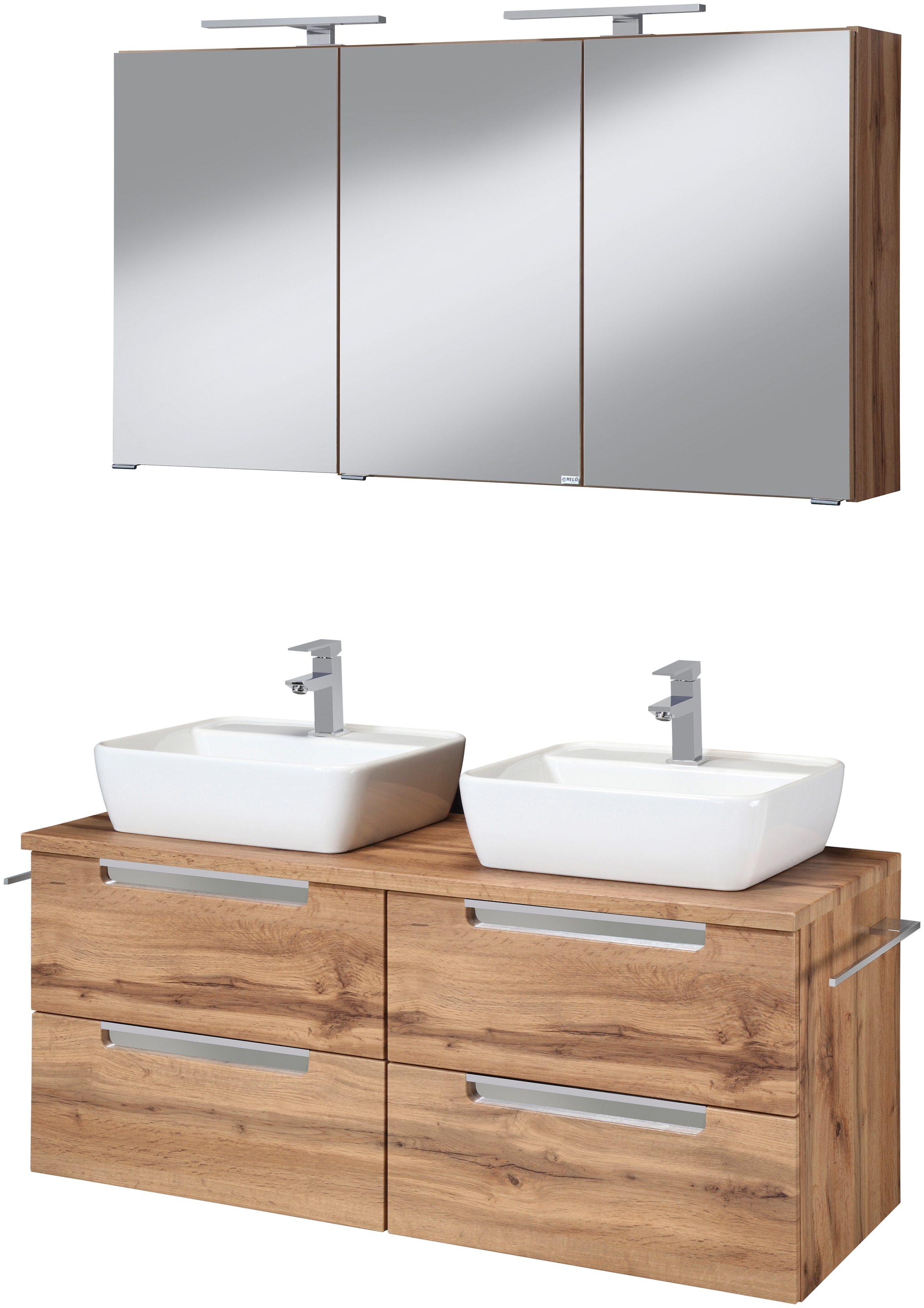 welltime Badmöbel-Set "Malibu" Set, 2 Stk. tlg. Breite 120 cm, mit Soft-Clo günstig online kaufen