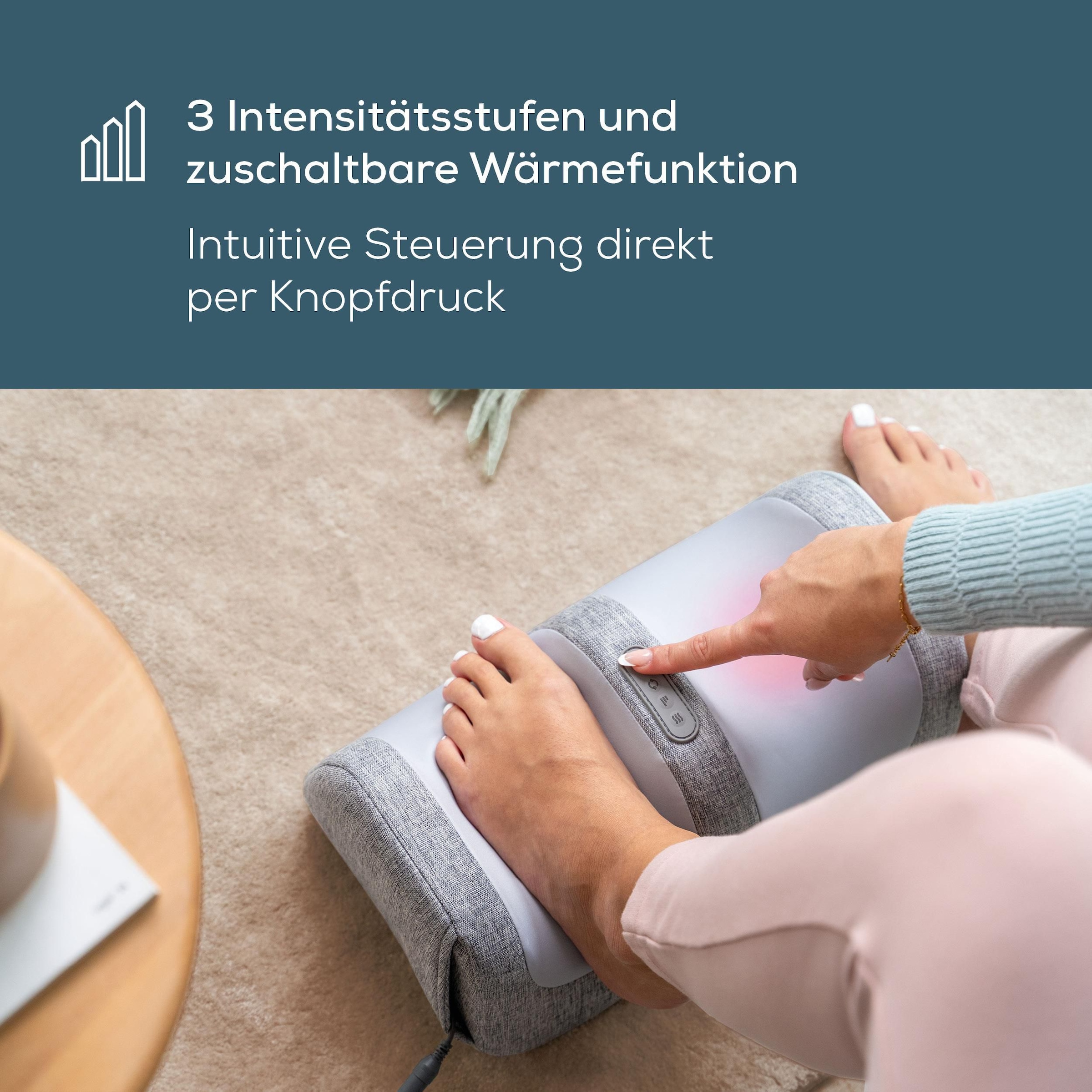 BEURER Fußmassagegerät »Fuß- und Wadenmassagegerät FM 42 mit zuschaltbarer Wärmefunktion« Wohltuende Shiatsu Fußmassage für Füße und Waden