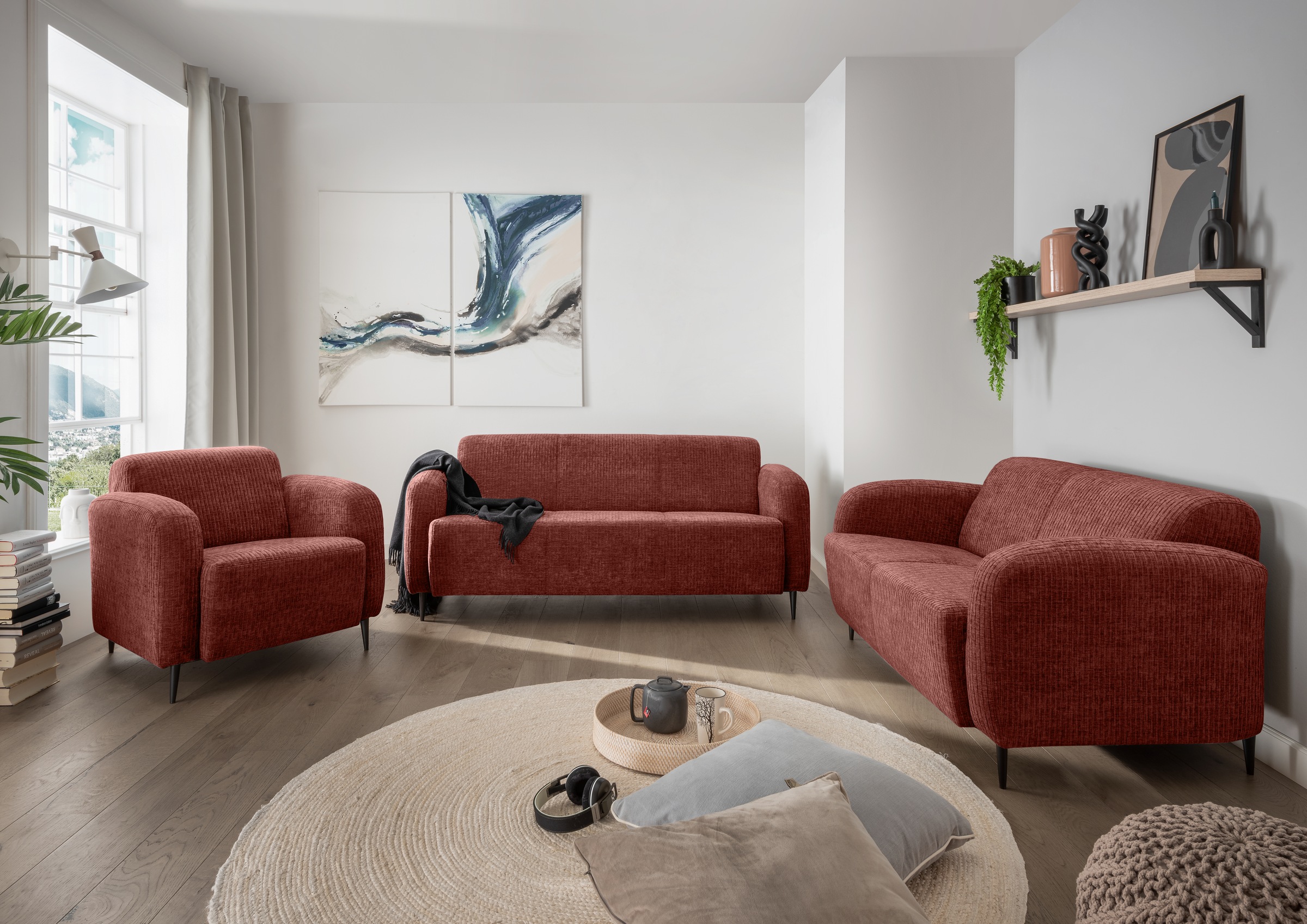 Home affaire Polstergarnitur "Marone" Set, 3-Sitzer, 2-Sitzer, Sessel, 3 St günstig online kaufen