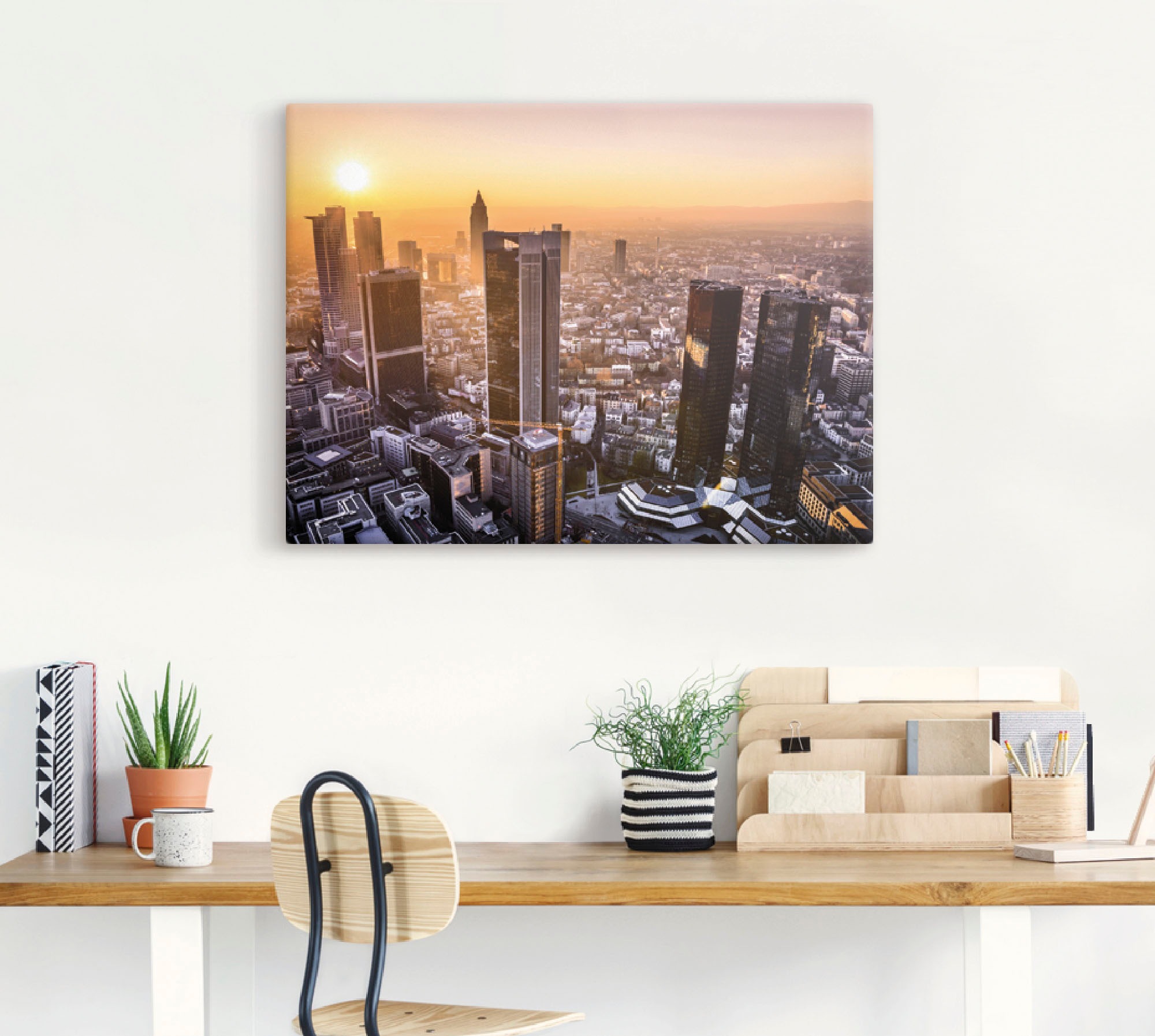 Artland Leinwandbild »Frankfurt am Main Panorama I«, Deutschland, (1 St.), auf Keilrahmen gespannt