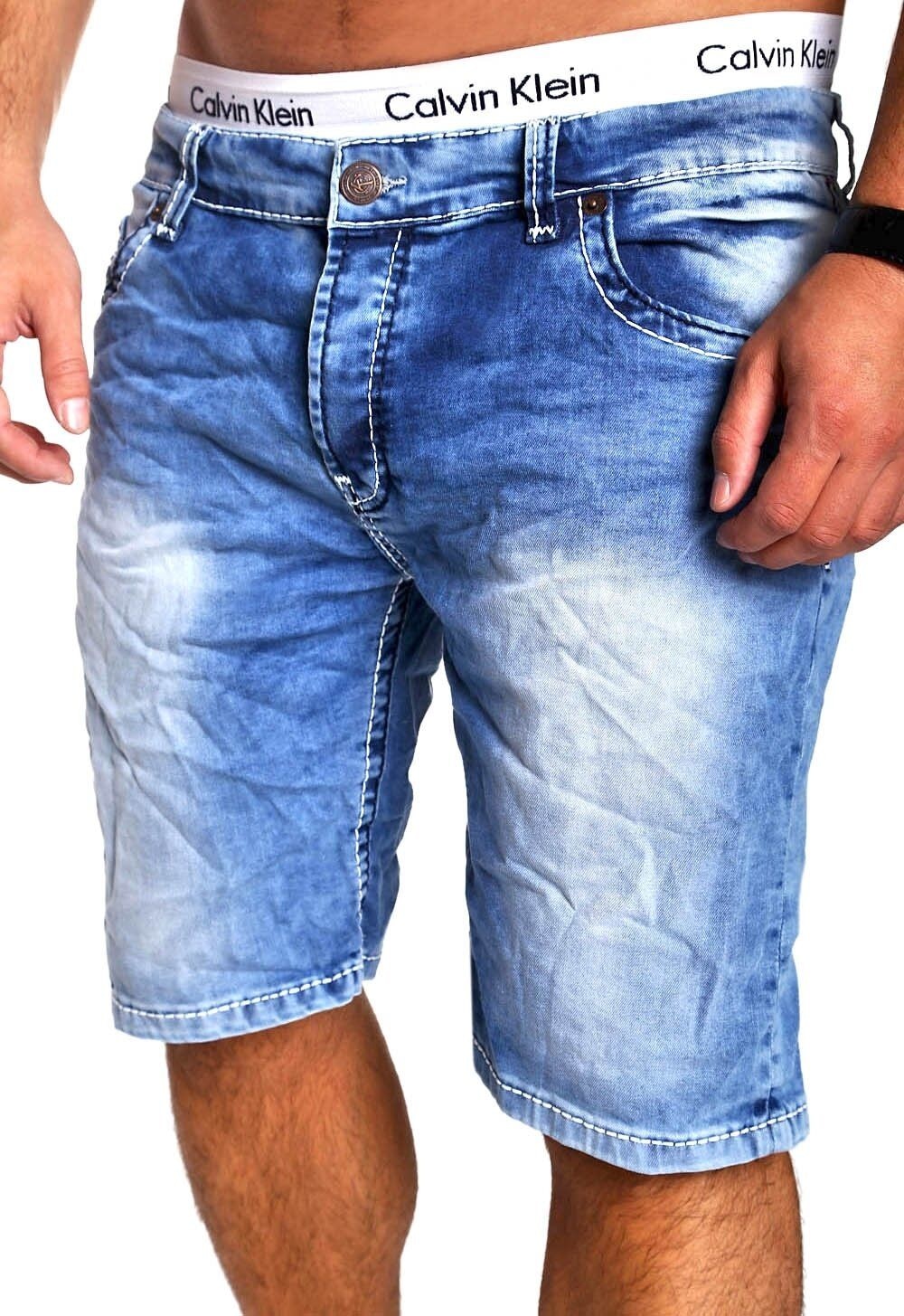 behype Shorts »LIONY«, mit modischer Used-Look-Waschung