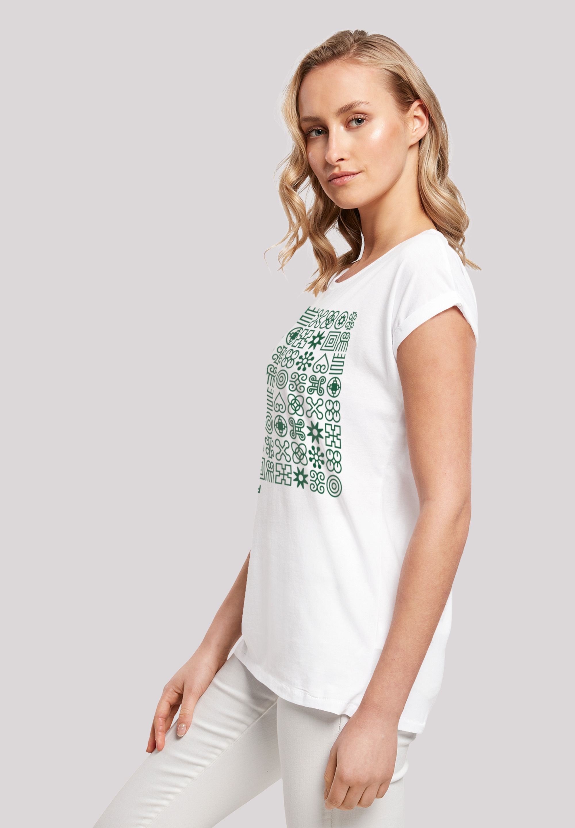 F4NT4STIC T-Shirt »Muster Grün Symbole«, Print