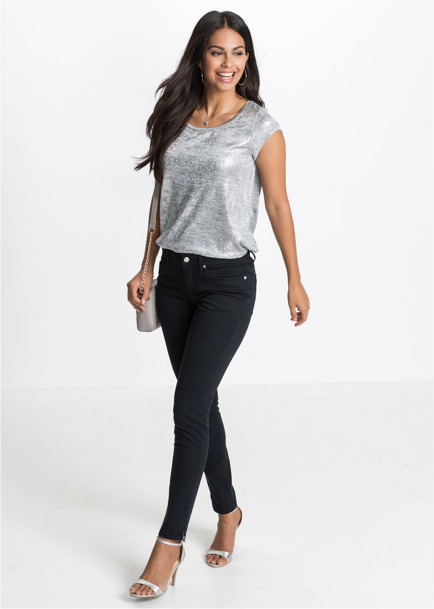 bonprix Skinny-fit-Jeans »Skinny-Jeans Mid Waist, cropped« Skinny-Jeans Mid Waist, cropped