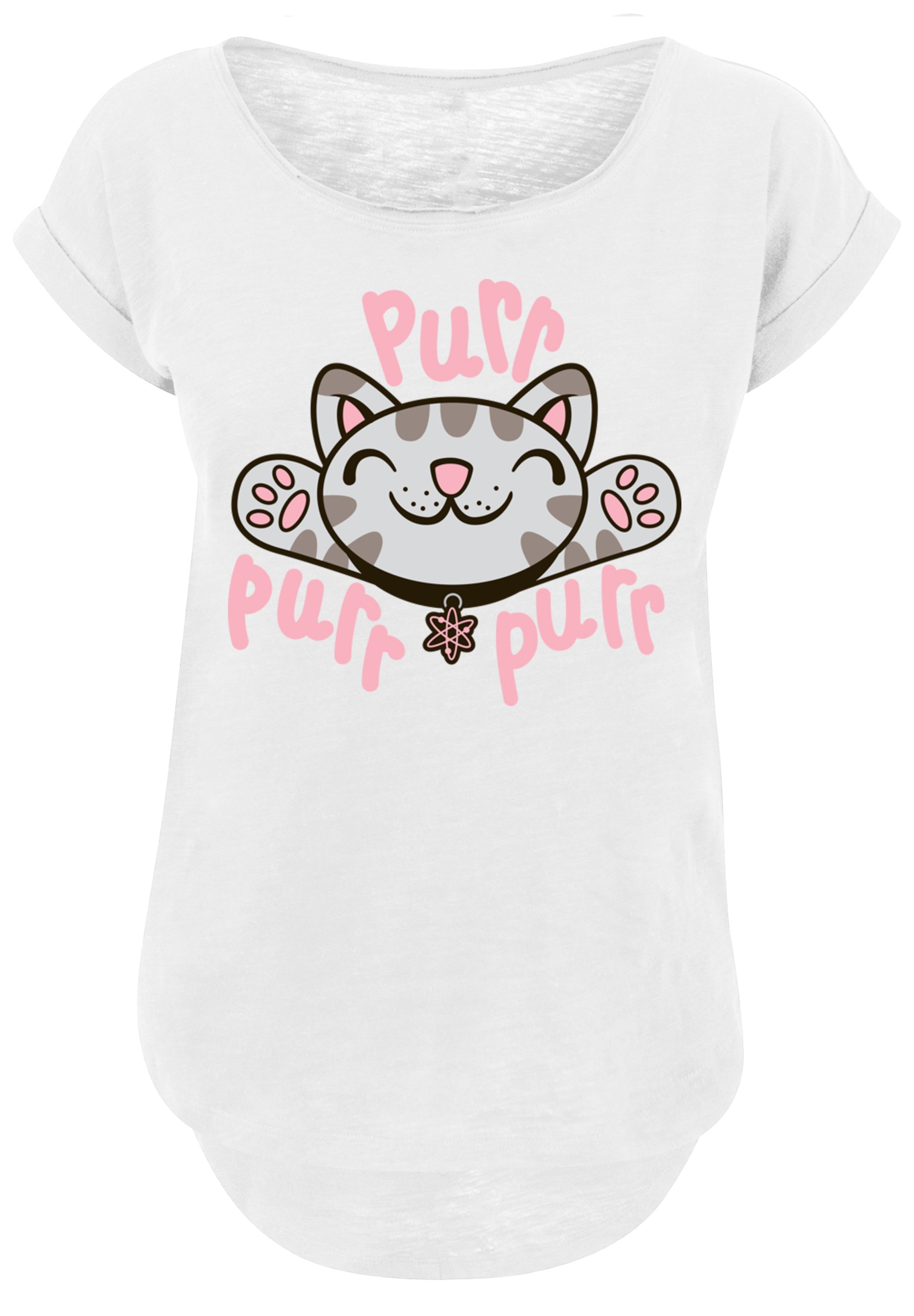 F4NT4STIC T-Shirt »Long Cut T-Shirt 'Big Bang Theory TV Serie Soft Kitty Purr'«, Print