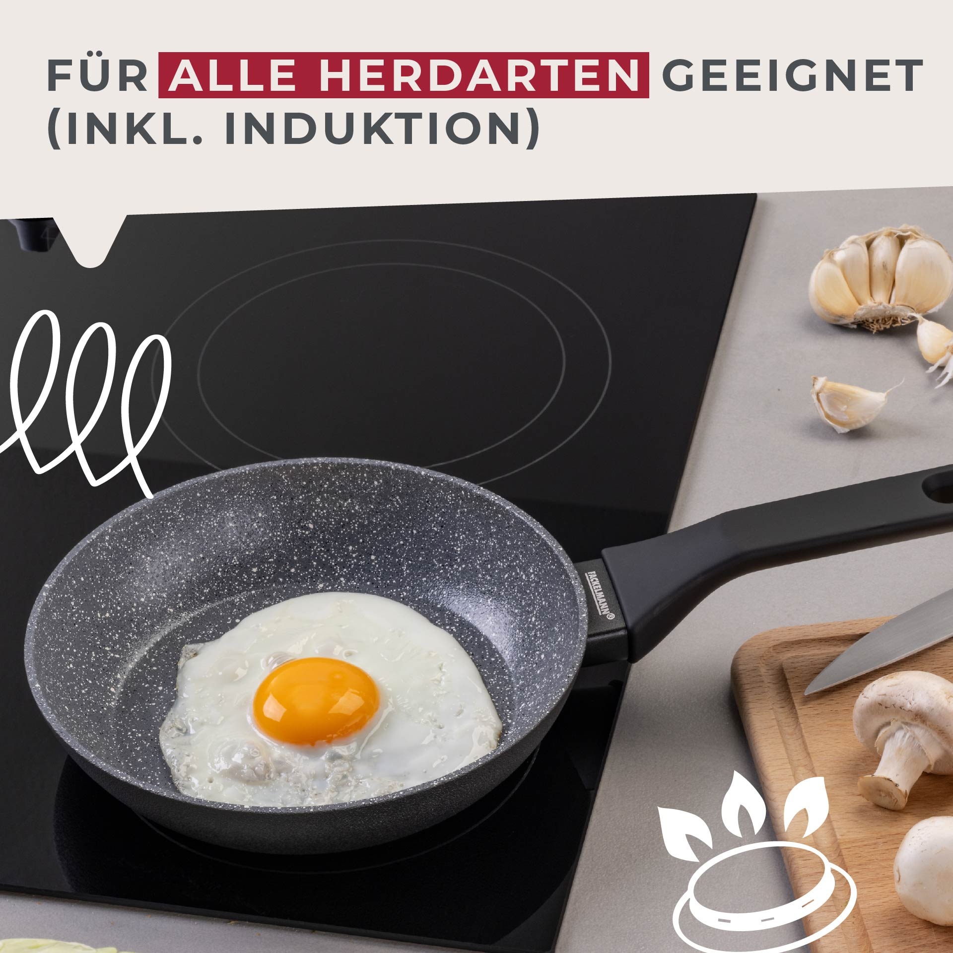 FACKELMANN Bratpfanne »Cosmo«, Aluminium, (Set, 3 tlg.), Bratpfannen-Set Cosmo Ø 20, 24, 28 cm – mit Ceramic-Beschichtung