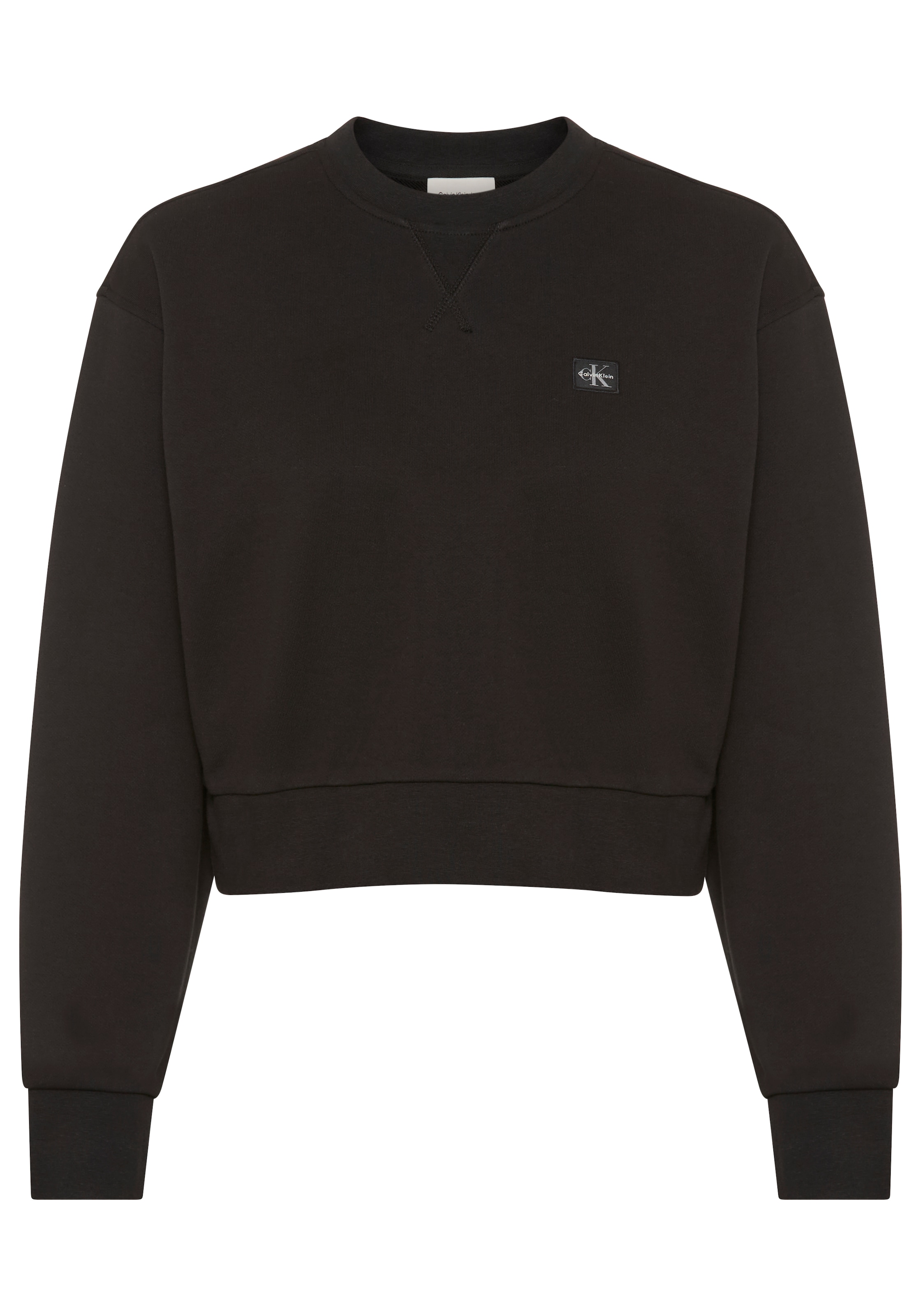 Calvin Klein Sweatshirt »FRENCH TERRY WOVEN LABEL CREW«, Regular fit mit Rundhalsausschnitt
